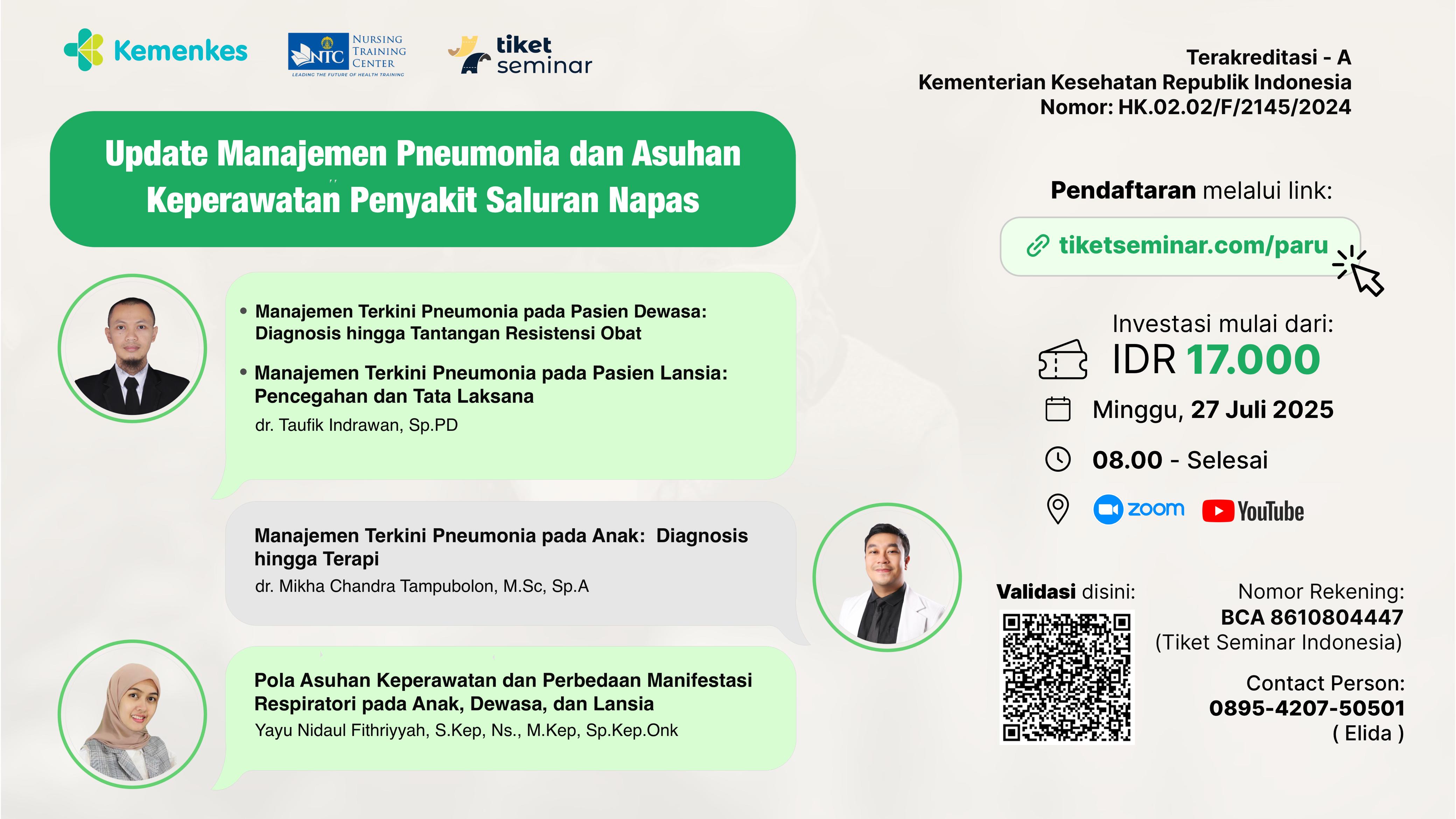 Update Manajemen Pneumonia dan Asuhan Keperawatan Penyakit Saluran Nafas Angkatan 1