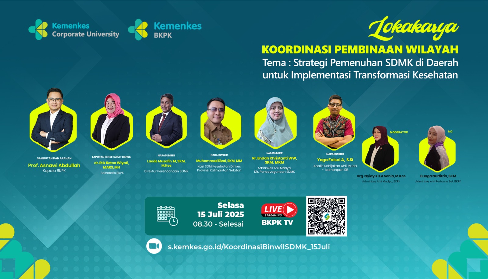 Webinar Lokakarya Koordinasi Pembinaan Wilayah  Strategi Pemenuhan SDM Kesehatan di Daerah untuk Implementasi Transformasi Kesehatan