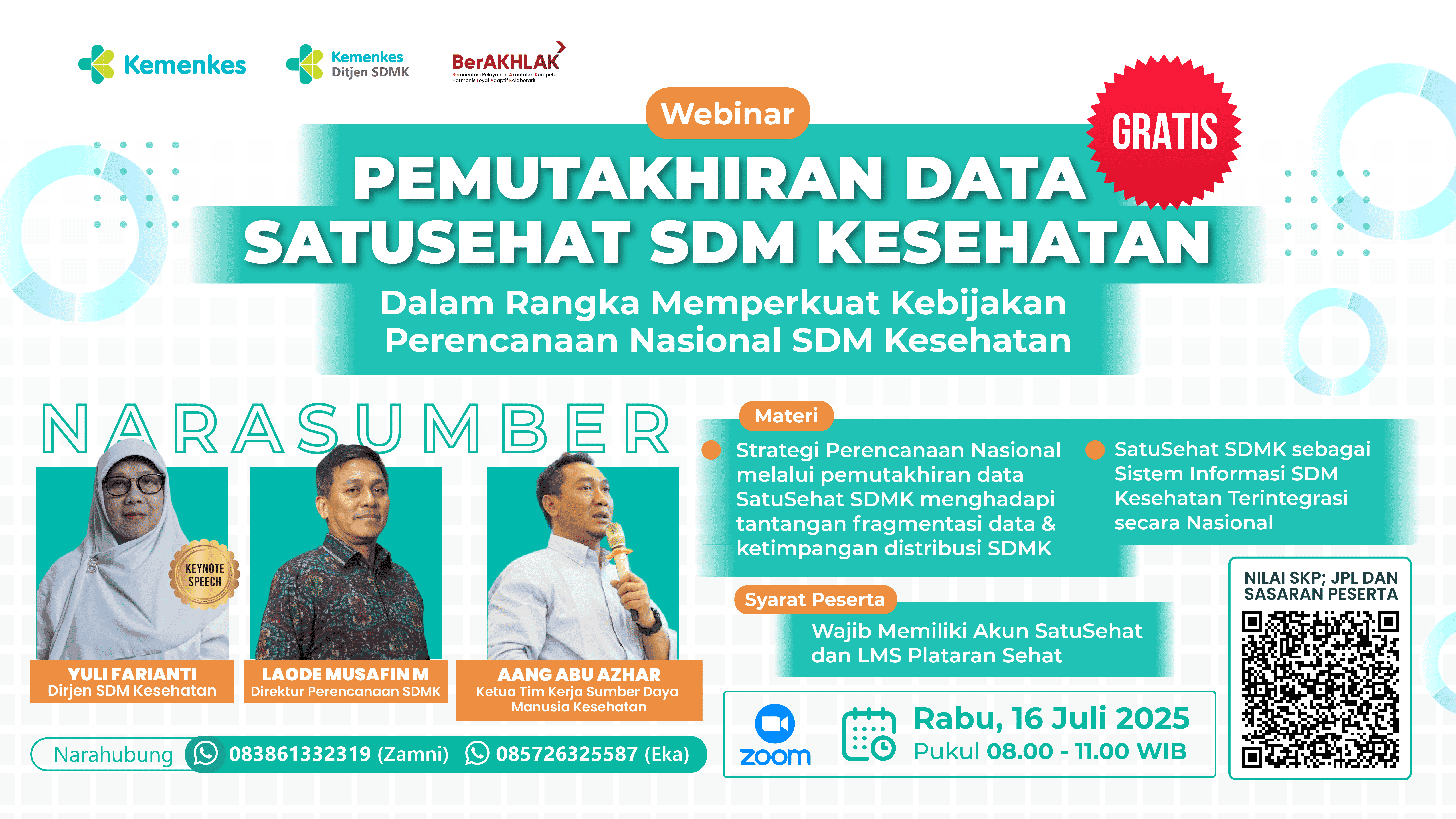 Webinar Nasional Pemutakhiran Data Satusehat SDM Kesehatan Dalam Rangka Memperkuat Kebijakan Perencanaan Nasional SDM Kesehatan Angkatan 1
