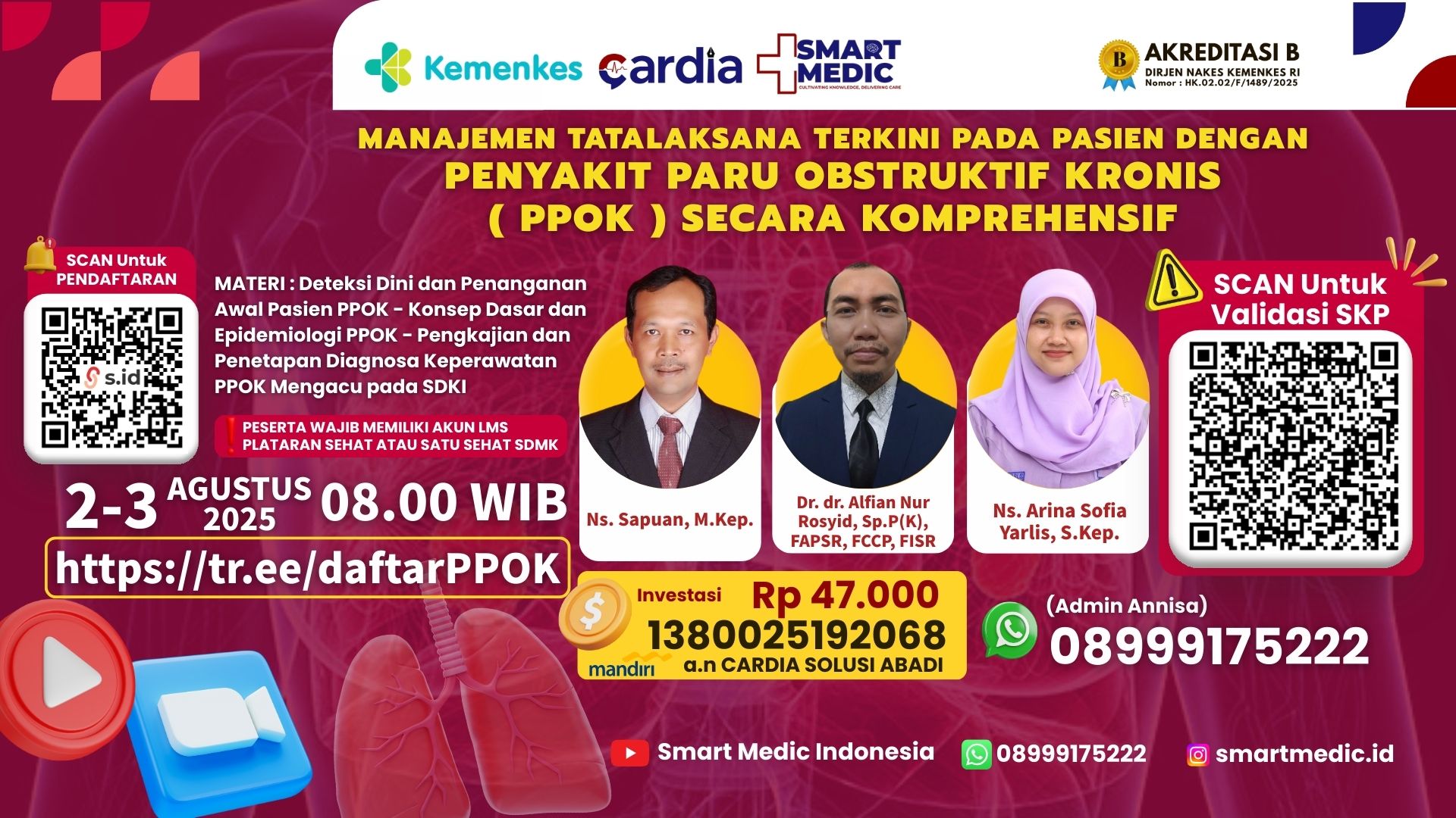 MANAJEMEN TATALAKSANA TERKINI PADA PASIEN DENGAN PENYAKIT PARU OBSTRUKTIF KRONIS ( PPOK ) SECARA KOMPREHENSIF Angkatan 1