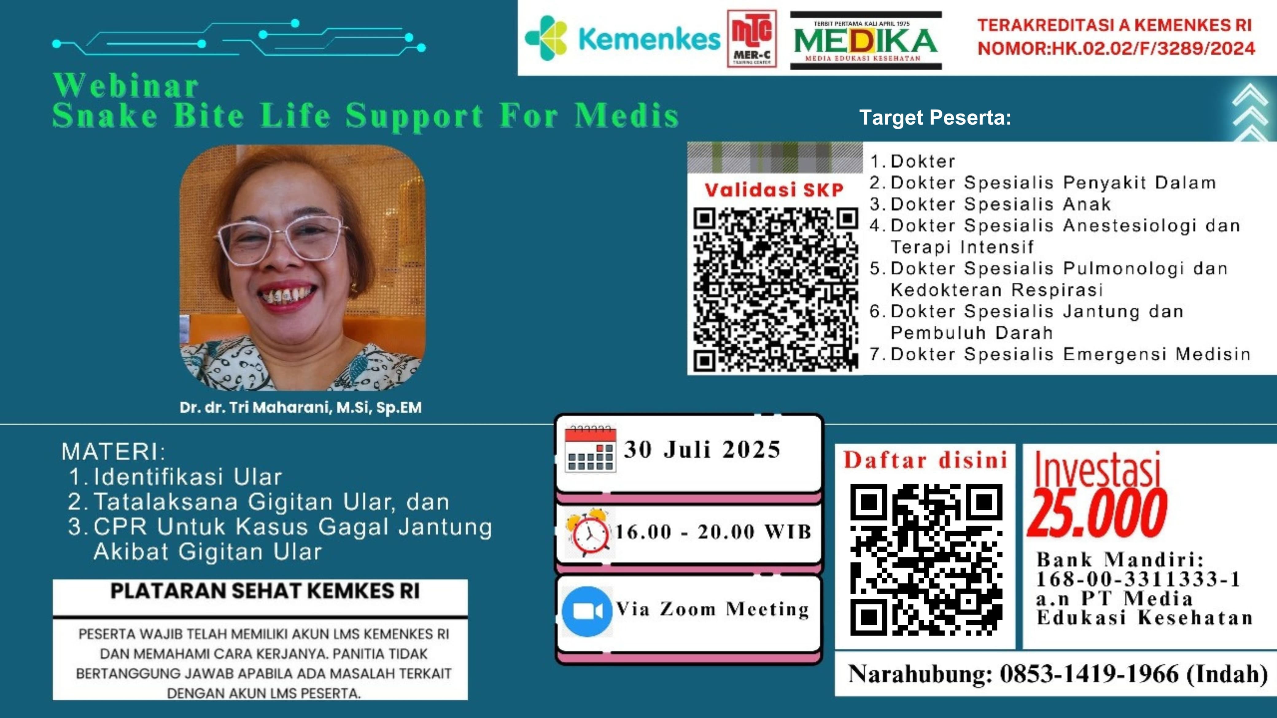 Webinar Snake Bite First Life Support Angkatan 1