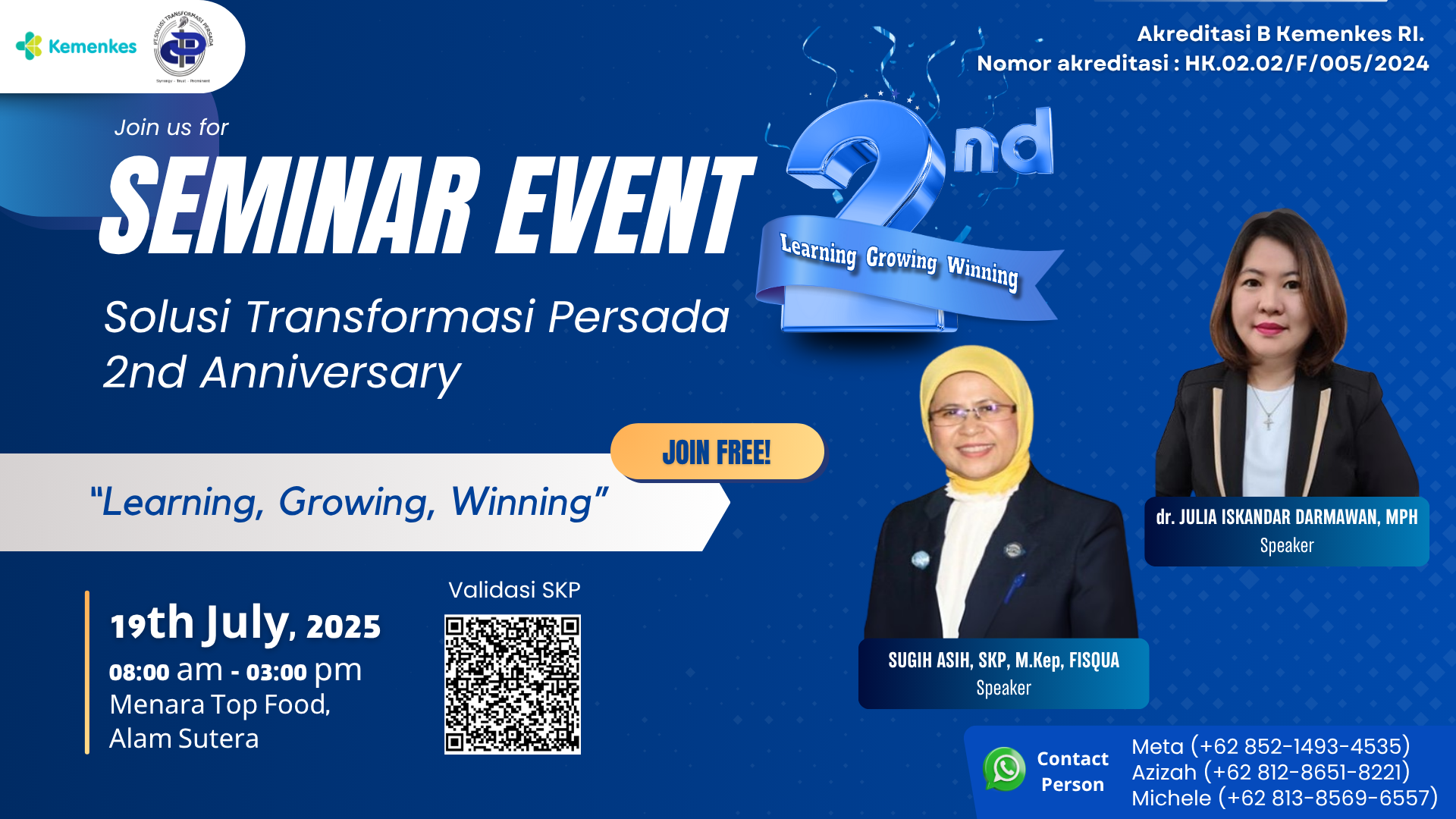 Seminar Kesehatan Peningkatan Kualitas Personal dan Profesional Perawat Melalui Continuing Professional Development (CPD) Angkatan 1