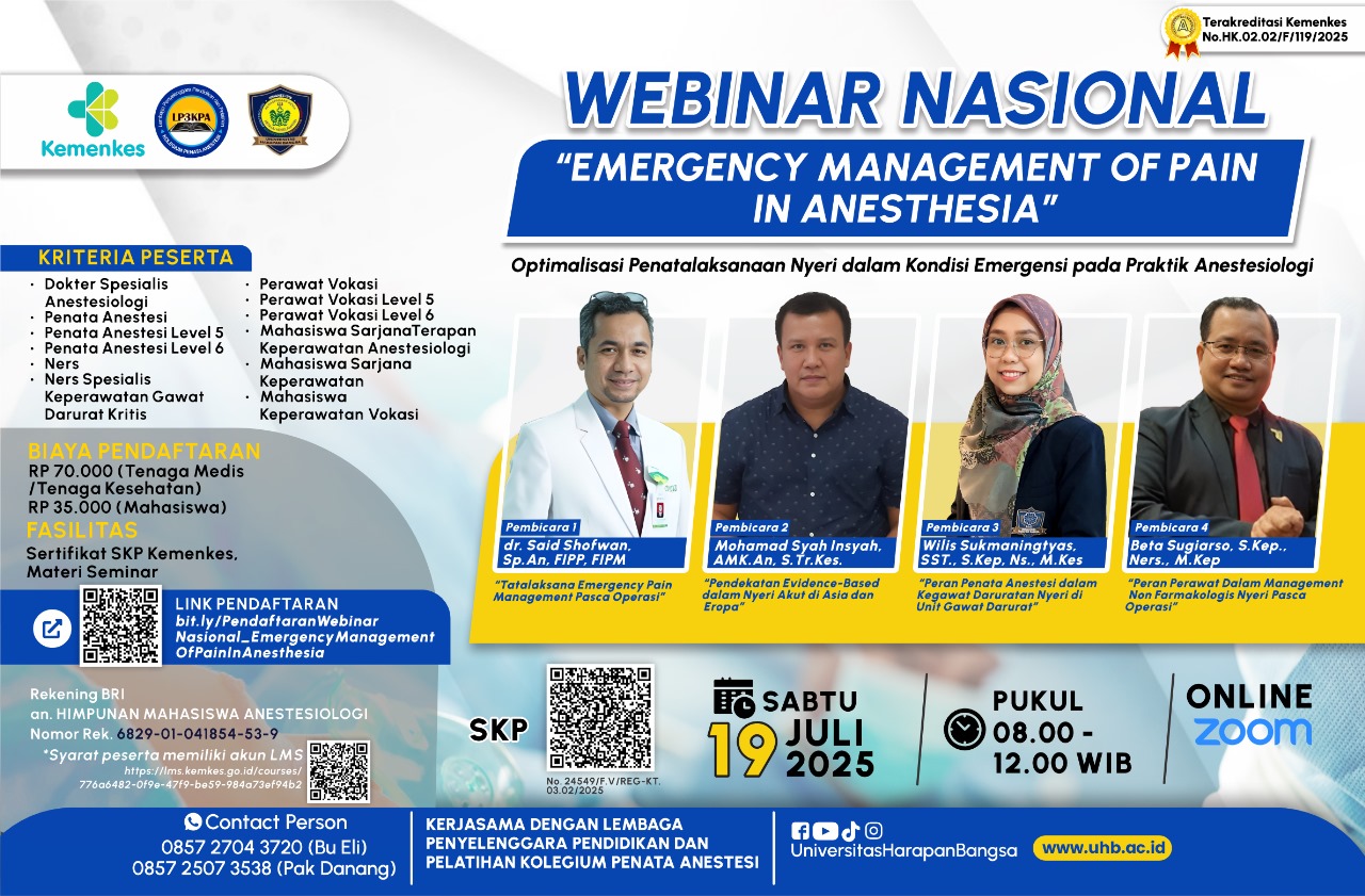 EMERGENCY MANAGEMENT OF PAIN IN ANESTHESIA Angkatan 1