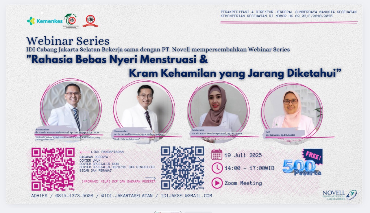 WEBINAR SERIES "Rahasia Bebas Nyeri Menstruasi & Kram Kehamilan yang Jarang Diketahui” Angkatan 1