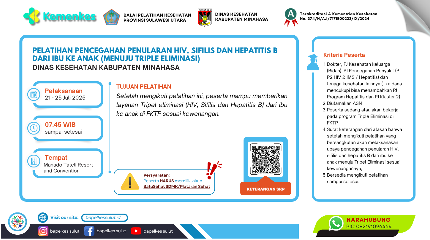 Pelatihan Pencegahan Penularan HIV, Sifilis dan Hepatitis B dari Ibu Ke Anak (Menuju Triple Eliminasi) Angkatan 1
