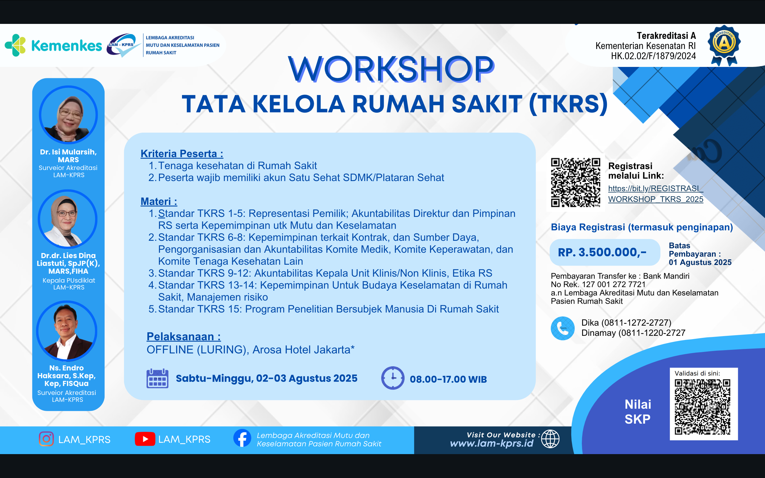 TATA KELOLA RUMAH SAKIT (TKRS) Angkatan 1