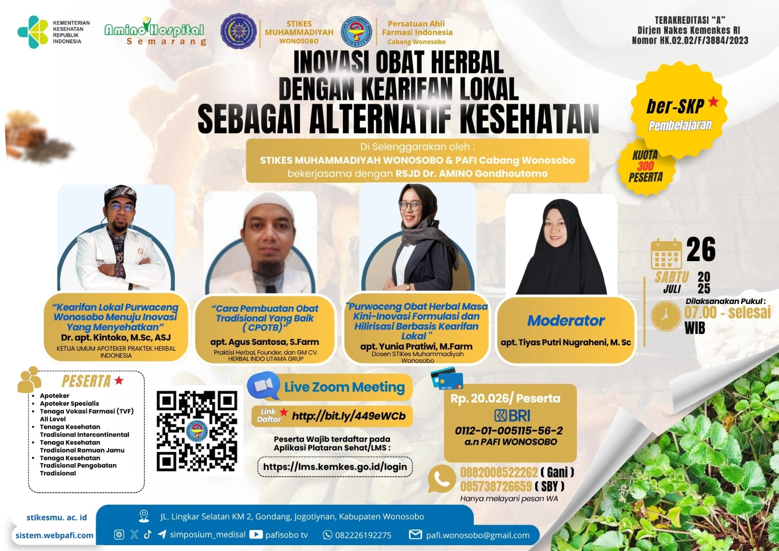 Seminar Nasional - Inovasi Obat Herbal Dengan Kearifan Lokal Sebagai Alternatif Kesehatan Angkatan 1