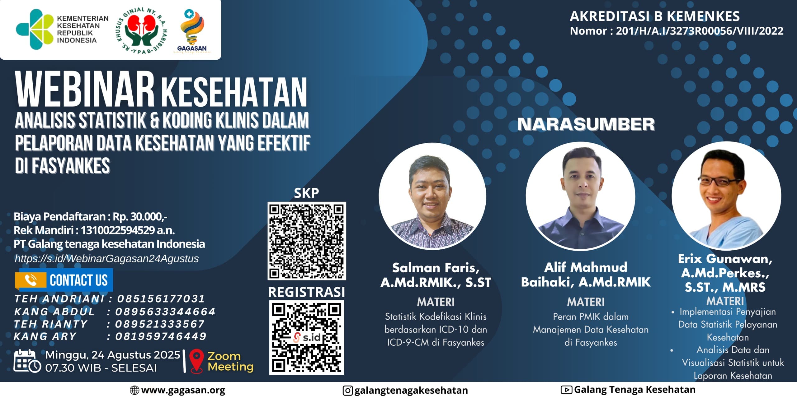“ANALISIS STATISTIK & KODING KLINIS DALAM PELAPORAN DATA KESEHATAN YANG EFEKTIF DI FASYANKES” Angkatan 1