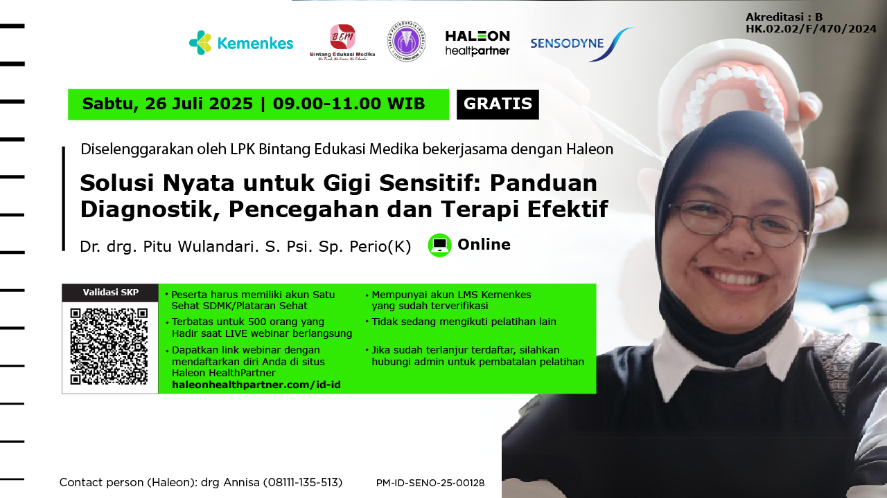 Solusi Nyata untuk Gigi Sensitif: Panduan Diagnostik, Pencegahan dan Terapi Efektif Angkatan 1
