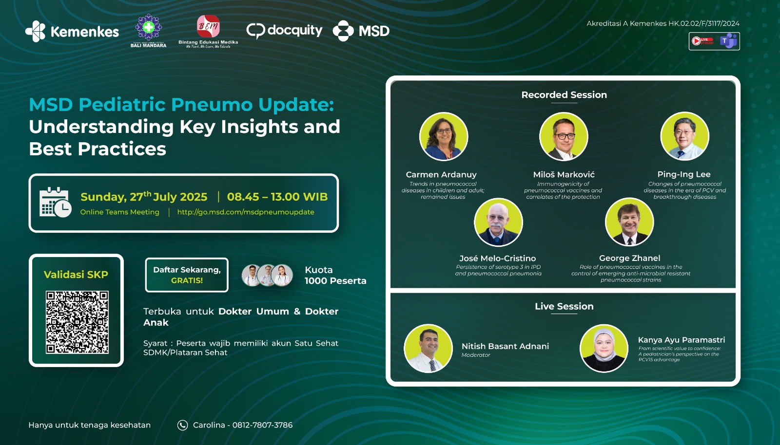 MSD PEDIATRIC PNEUMO UPDATE: UNDERSTANDING KEY INSIGHTS AND BEST PRACTICES Angkatan 1