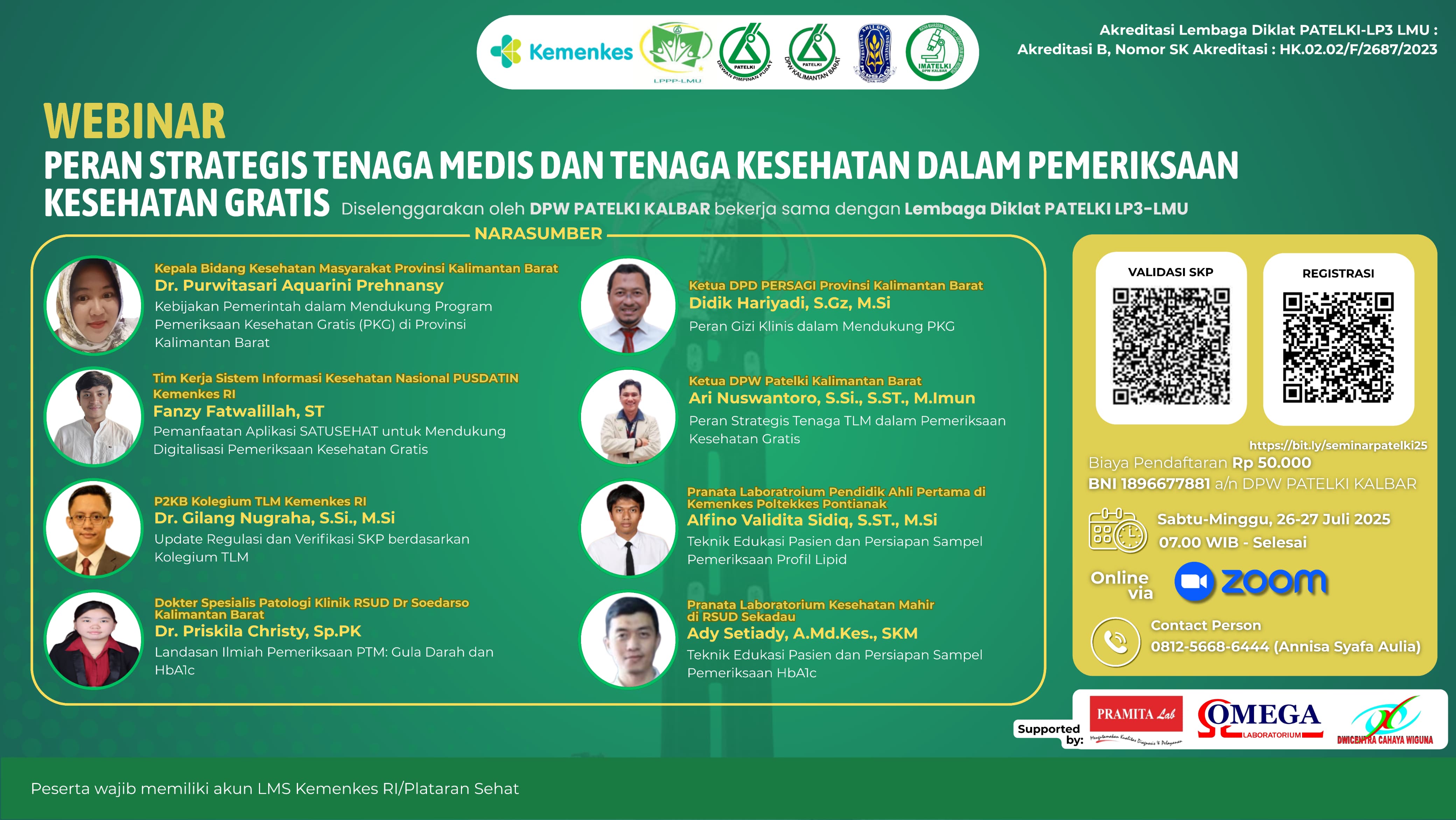 Seminar Peran Strategis Tenaga Medis Dan Tenaga Kesehatan Dalam Pemeriksaan Kesehatan Gratis Angkatan 1