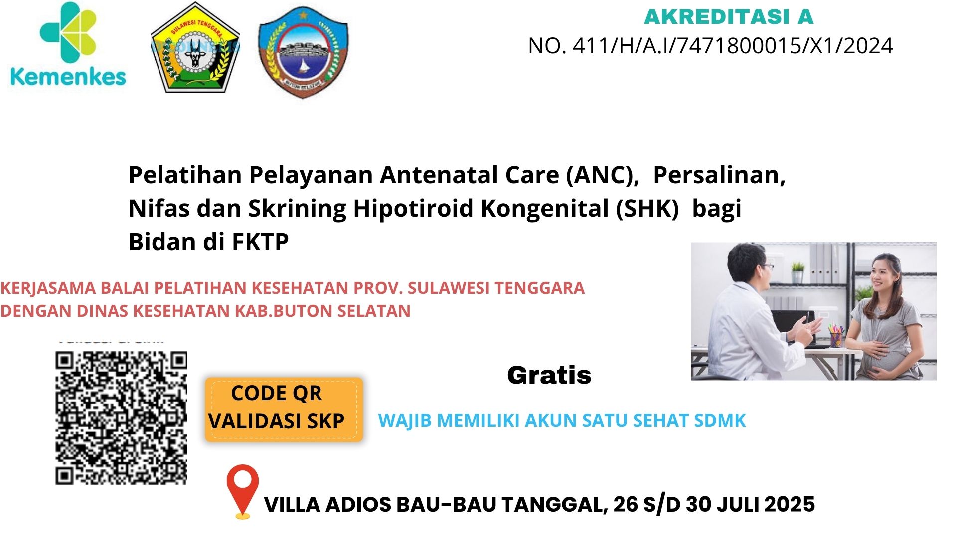 Pelatihan Pelayanan Antenatal Care, Persalinan, Nifas Dan Skrining Hipotiroid Kongenital (SHK) Bagi Bidan di FKTP Angkatan 1
