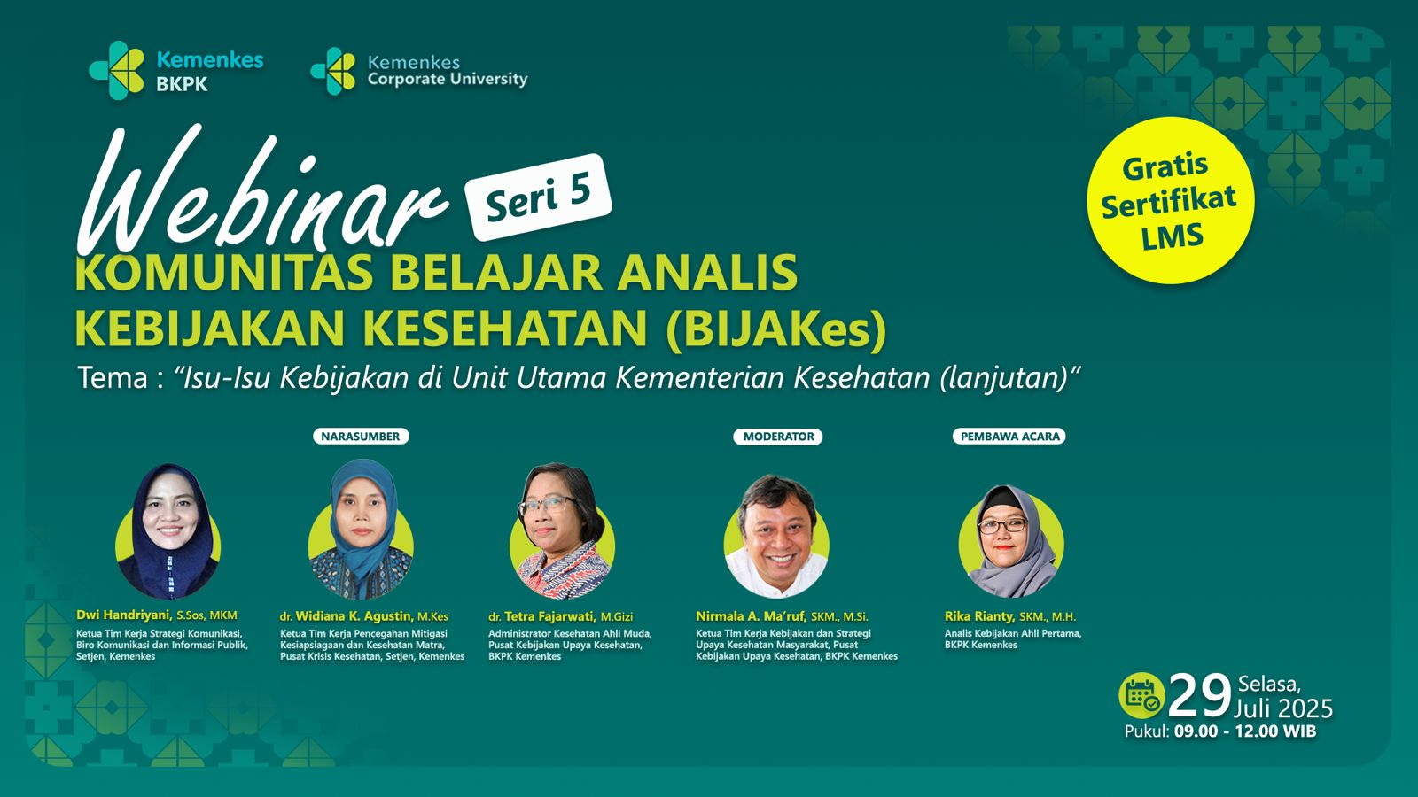Komunitas Belajar Analis Kebijakan Kesehatan Seri 5