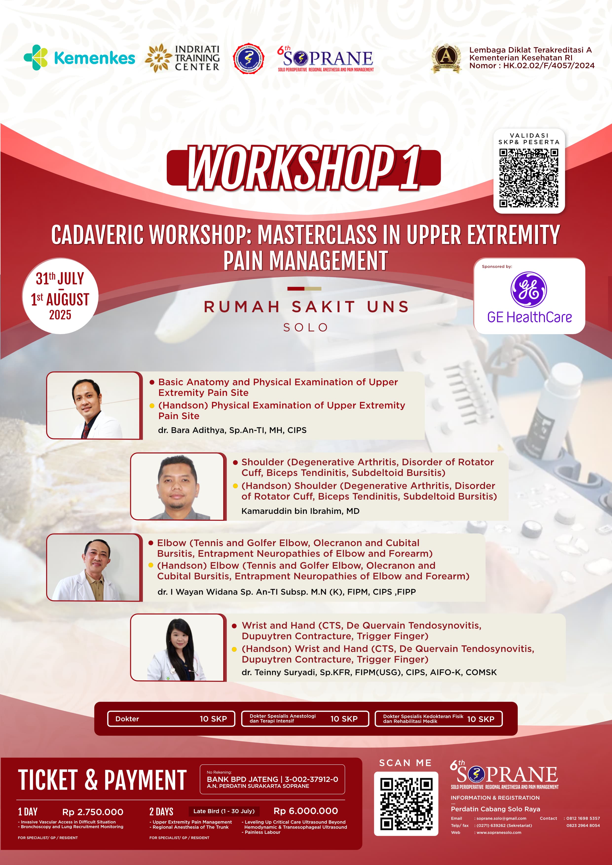 MASTERCLASS IN UPPER EXTREMITY PAIN MANAGEMENT Angkatan 1