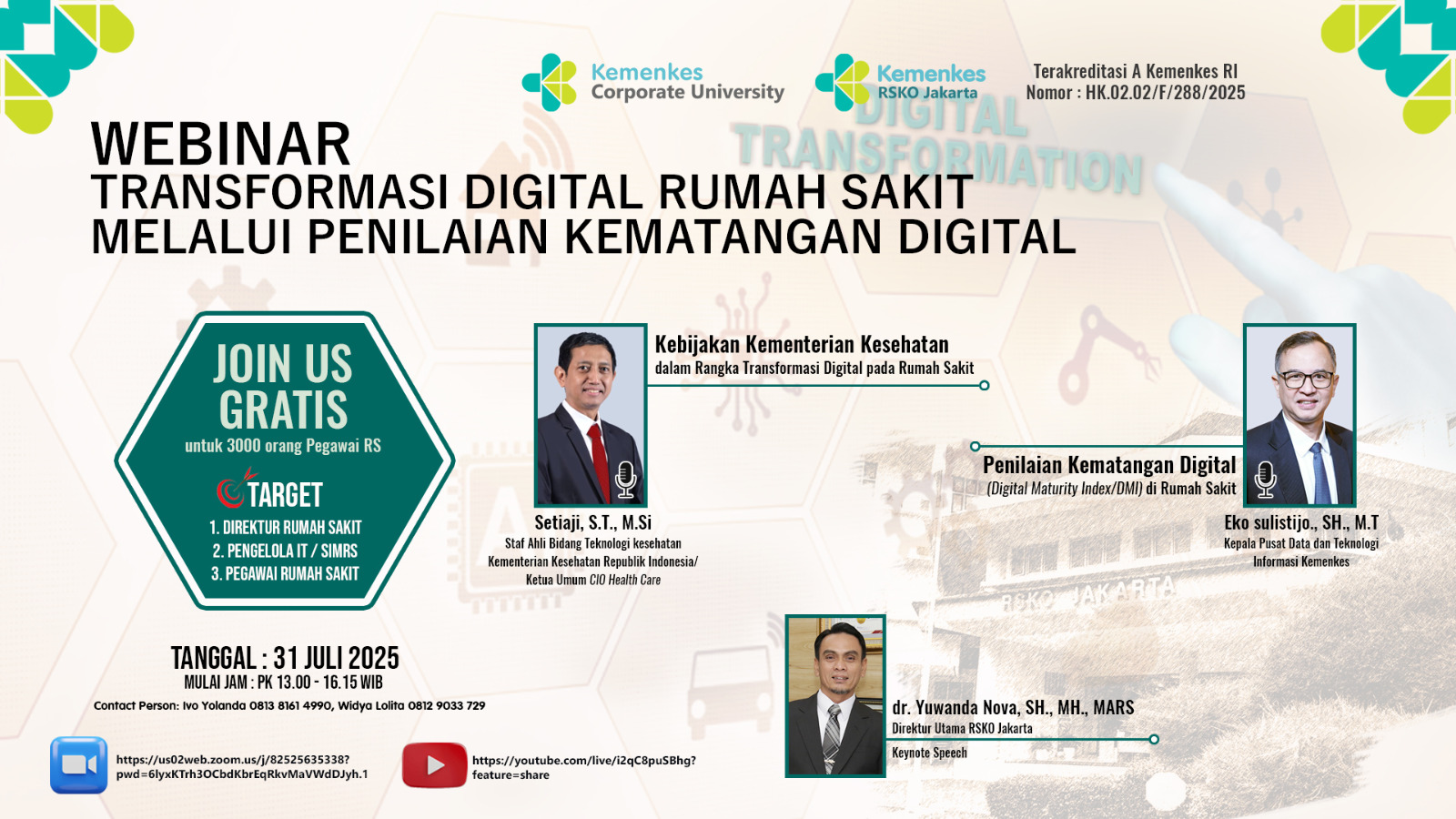Webinar Transformasi Digital Rumah Sakit Melalui Penilaian Kematangan Digital