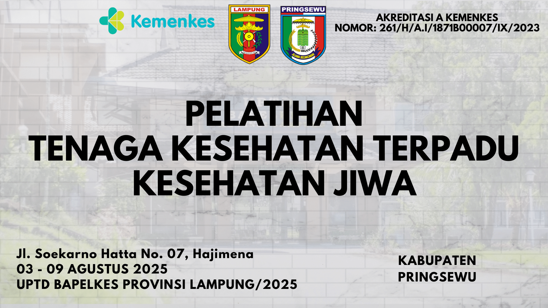 Pelatihan Tenaga Kesehatan Terpadu Kesehatan Jiwa Angkatan 1