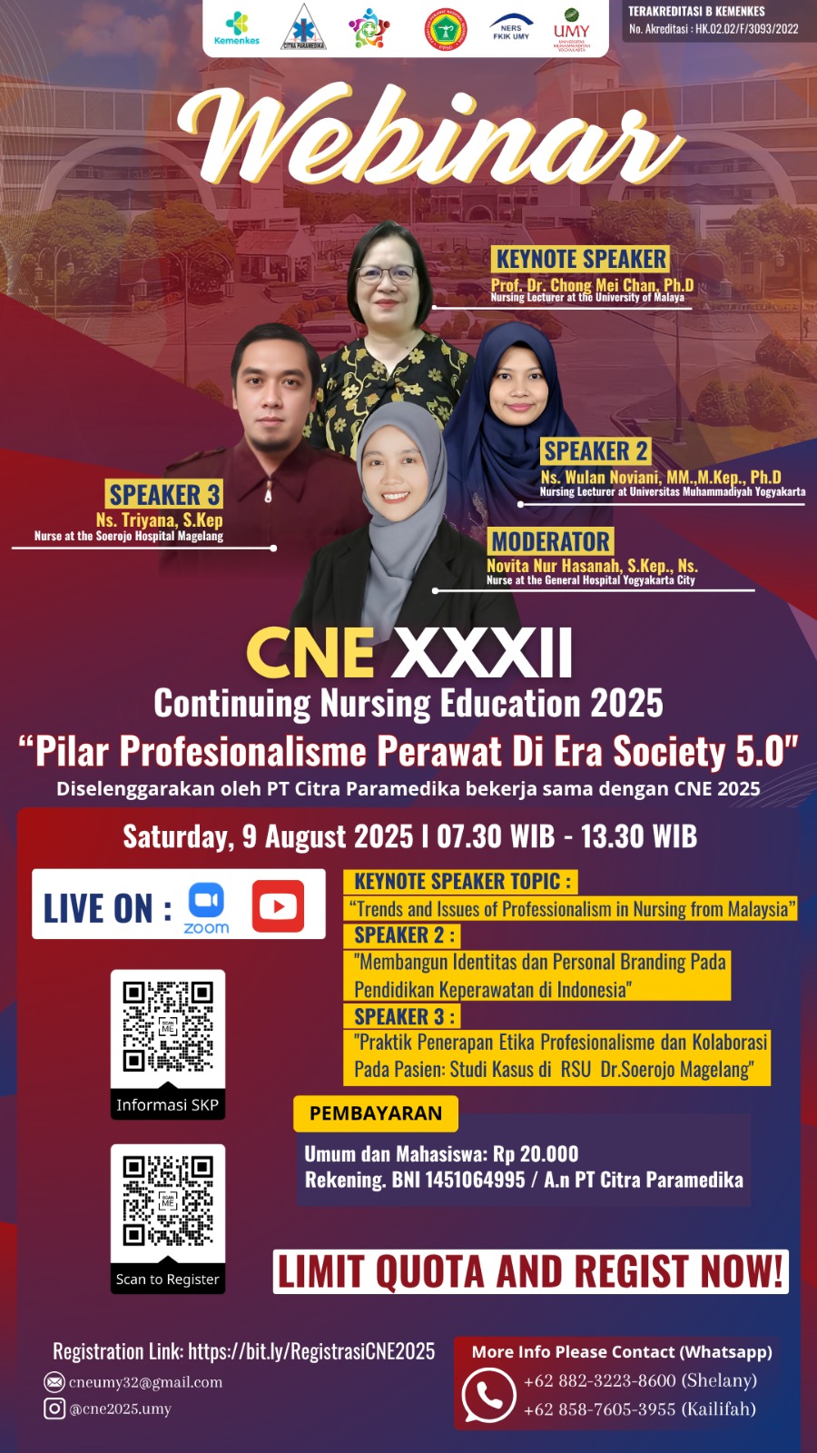 Seminar Online Continuing Nursing Education 2025 PILAR PROFESIONALISME PERAWAT DI ERA 5.0  Angkatan 1