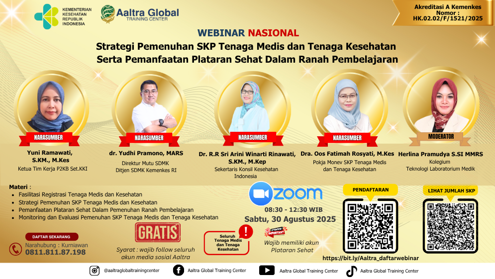 WEBINAR STRATEGI PEMENUHAN SKP TENAGA MEDIS DAN TENAGA KESEHATAN SERTA PEMANFAATAN PLATARAN SEHAT DALAM RANAH PEMBELAJARAN Angkatan 1