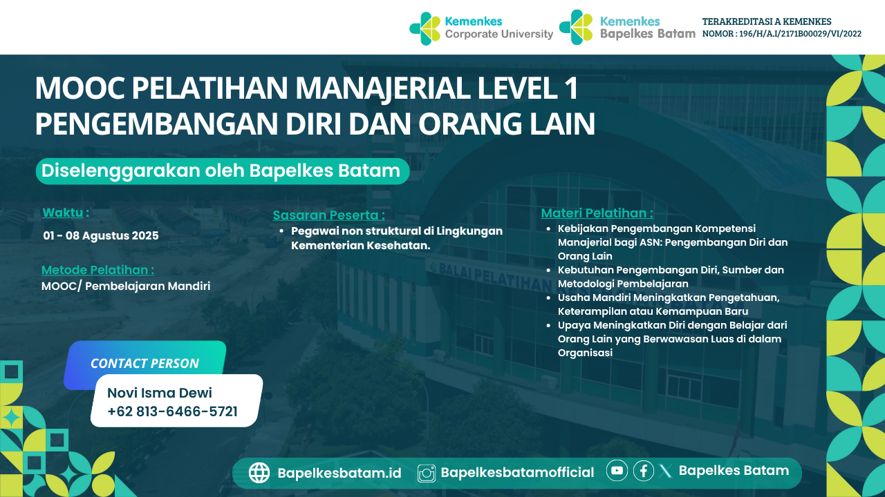 MOOC Pelatihan Manajerial Level 1 Pengembangan Diri Dan Orang Lain