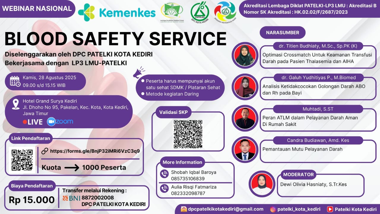 Seminar Nasional Blood Safety Service Angkatan 1