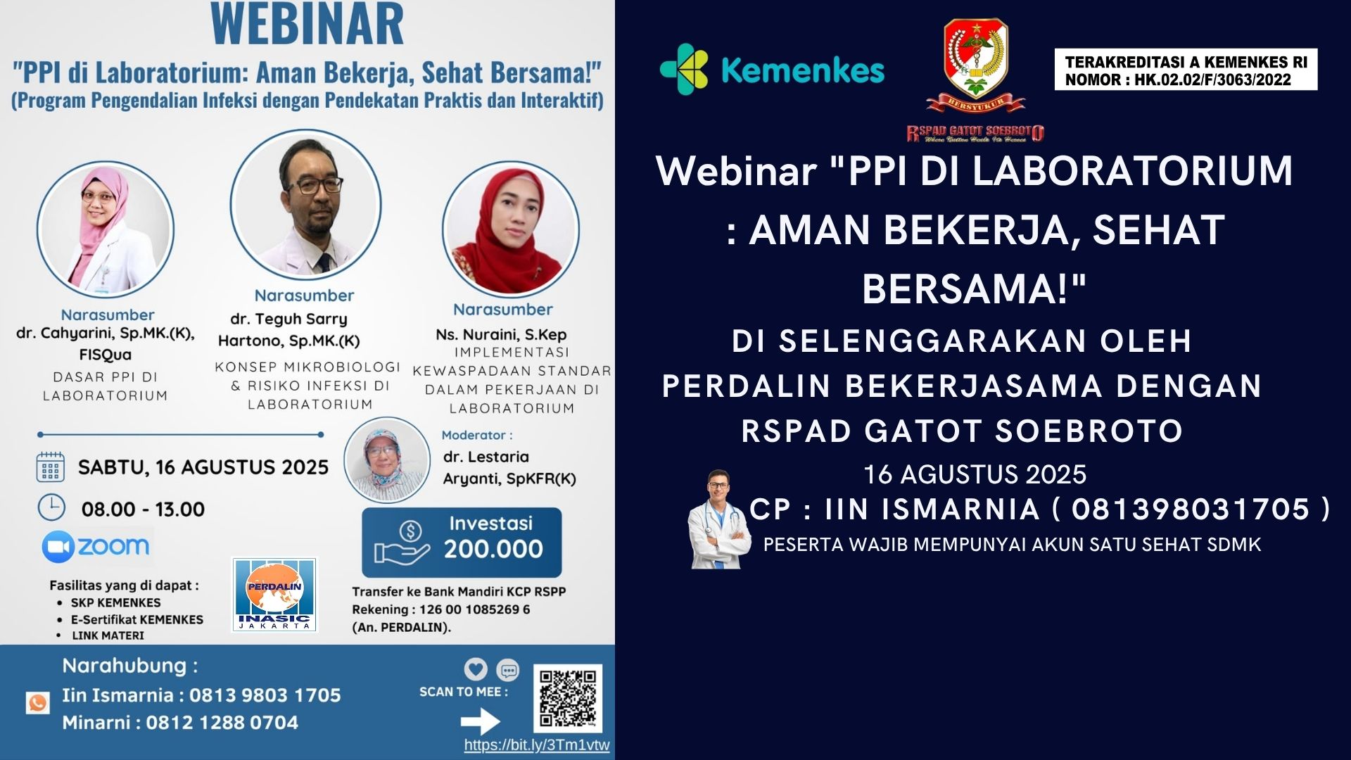 Webinar "PPI di Laboratorium: Aman Bekerja, Sehat Bersama!" Angkatan 1