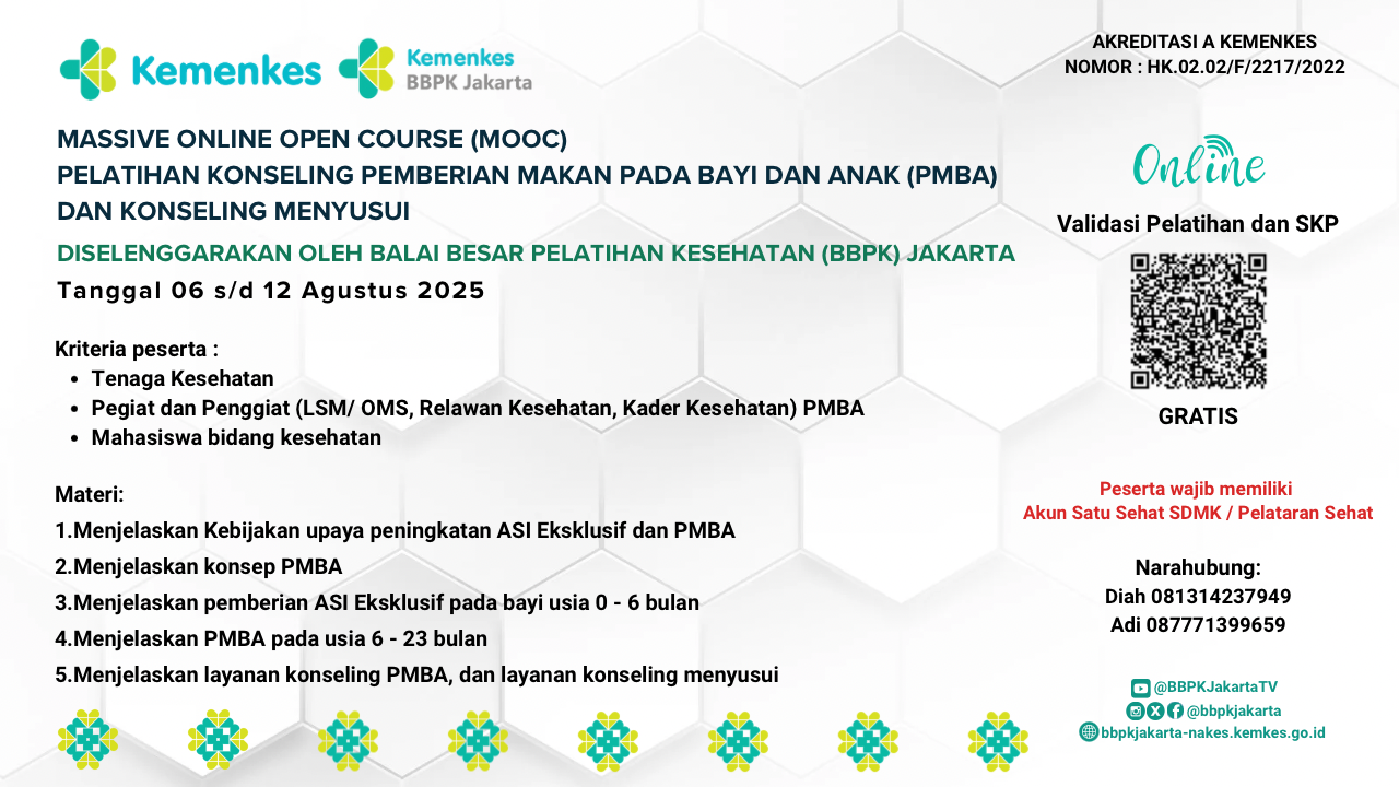 Massive Open Online Course (MOOC) Pelatihan Konseling Pemberian Makanan Pada Bayi Dan Anak (PMBA) Dan Konseling Menyusui Angkatan 3
