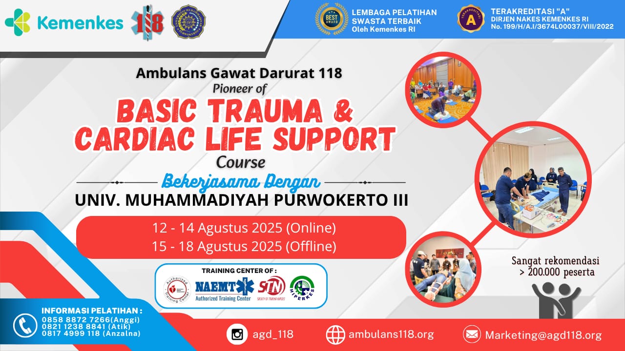 Pelatihan Basic Trauma Cardiac Life Support (BTCLS) Angkatan 165