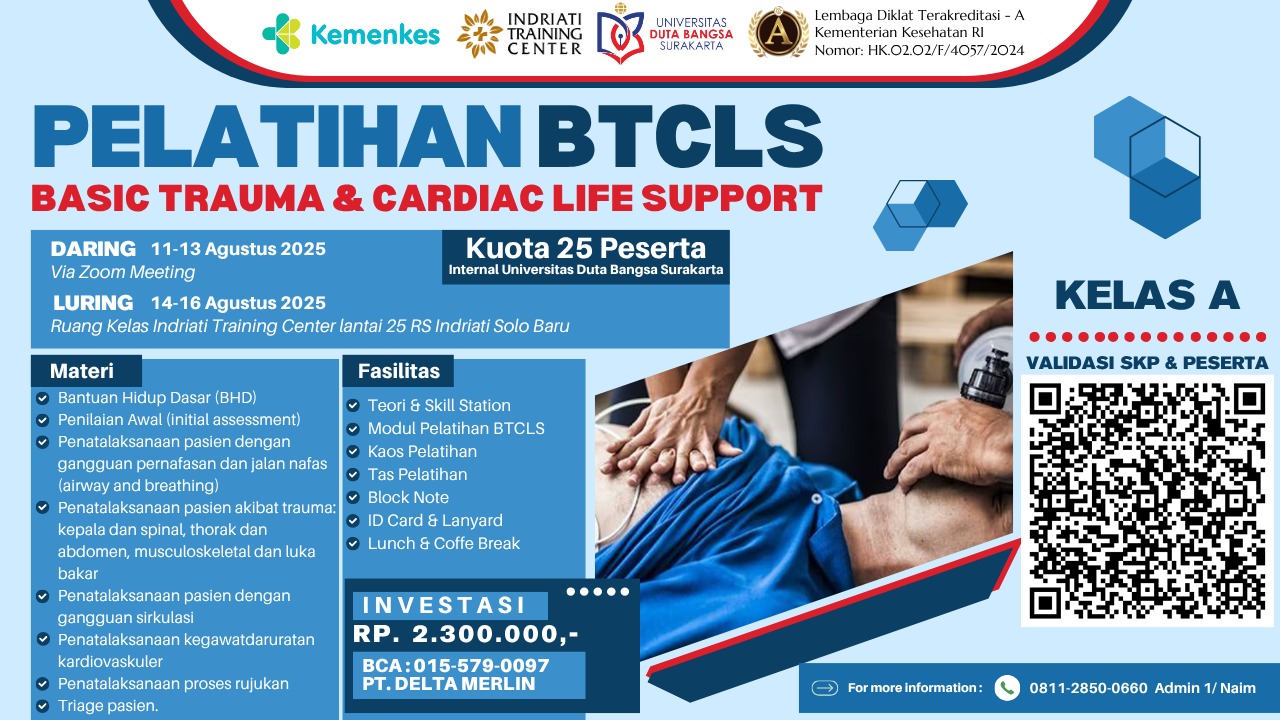 Pelatihan Basic Trauma Cardiac Life Support (BTCLS) Angkatan 1