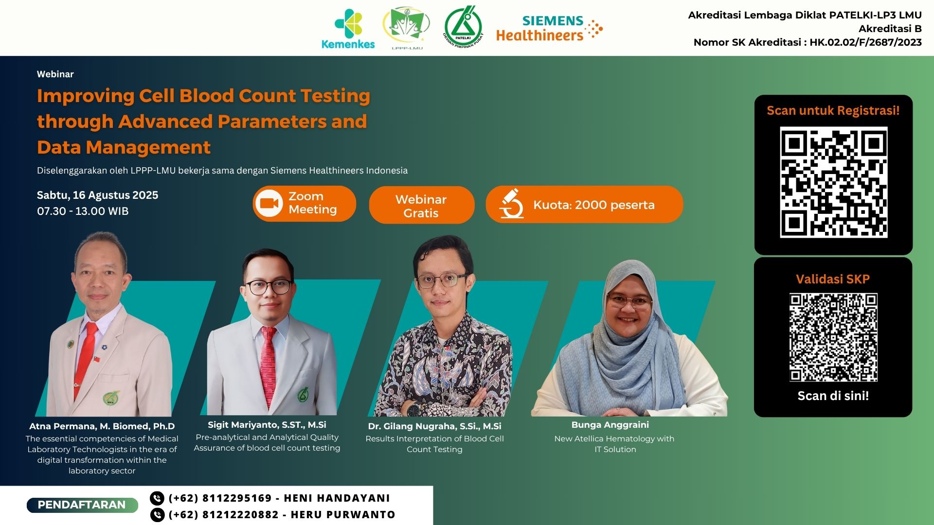 Webinar Nasional Improving Cell Blood Count Testing Through Advanced Parameters And Data Management Angkatan 1