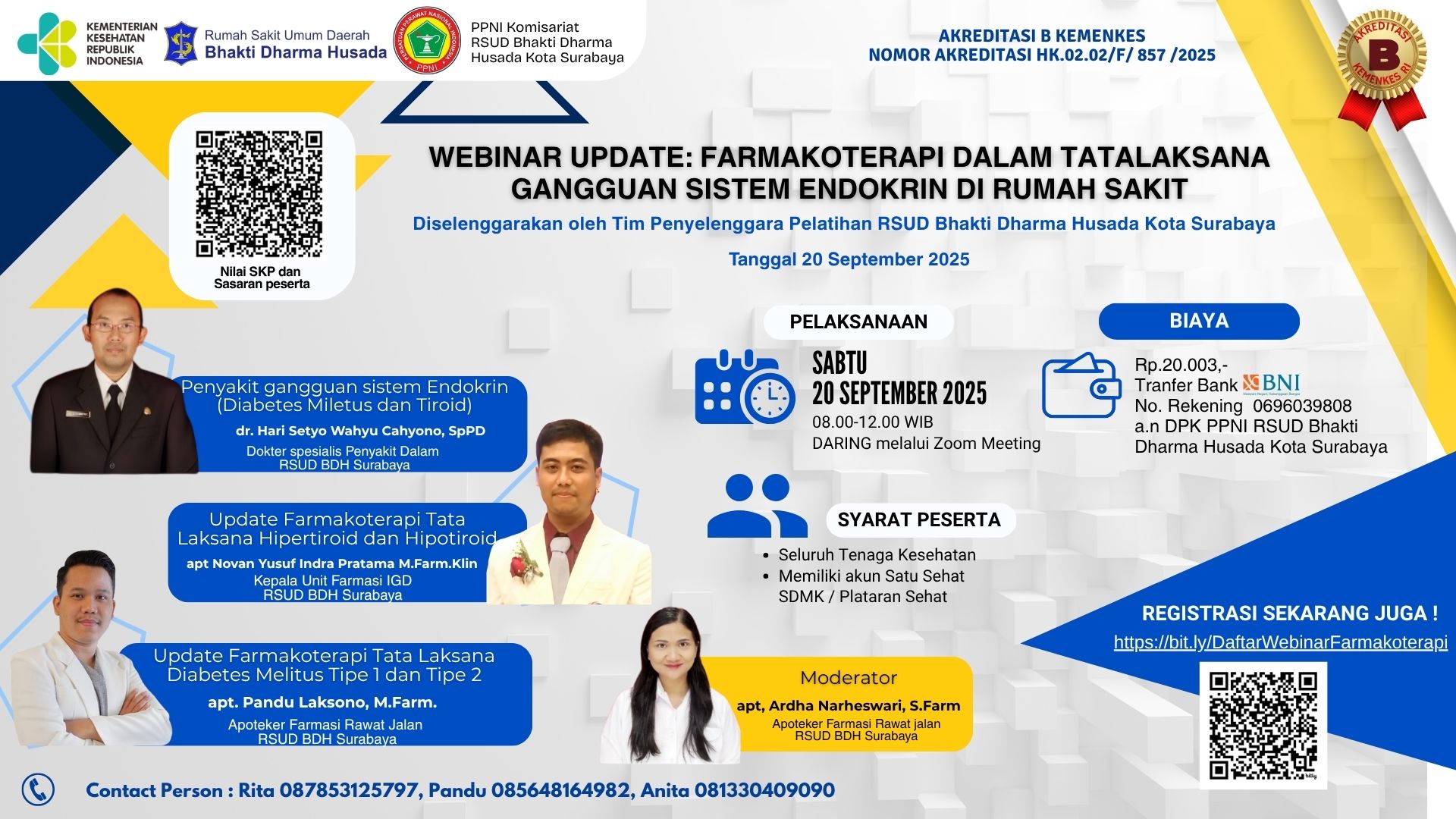 WEBINAR UPDATE : FARMAKOTERAPI DALAM TATALAKSANA GANGGUAN SISTEM ENDOKRIN DI RUMAH SAKIT Angkatan 1