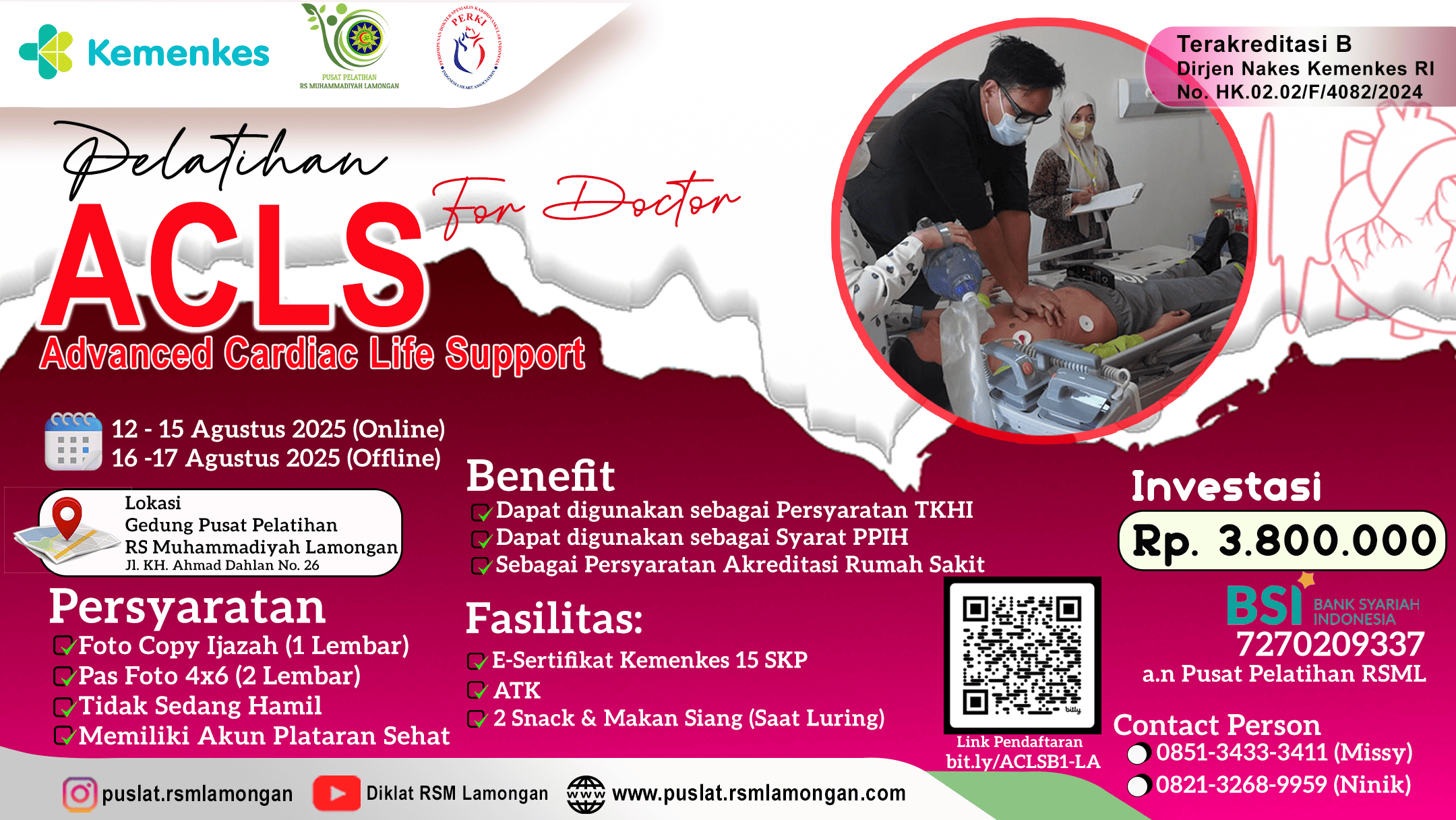 Pelatihan Advance Cardiac Life Support (ACLS) bagi Dokter di Fasilitas Pelayanan Kesehatan (Fasyankes) Angkatan 1