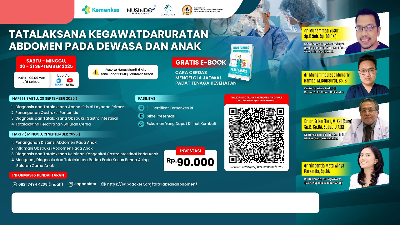 Tatalaksana Kegawatdaruratan Abdomen Pada  Dewasa dan Anak Angkatan 1