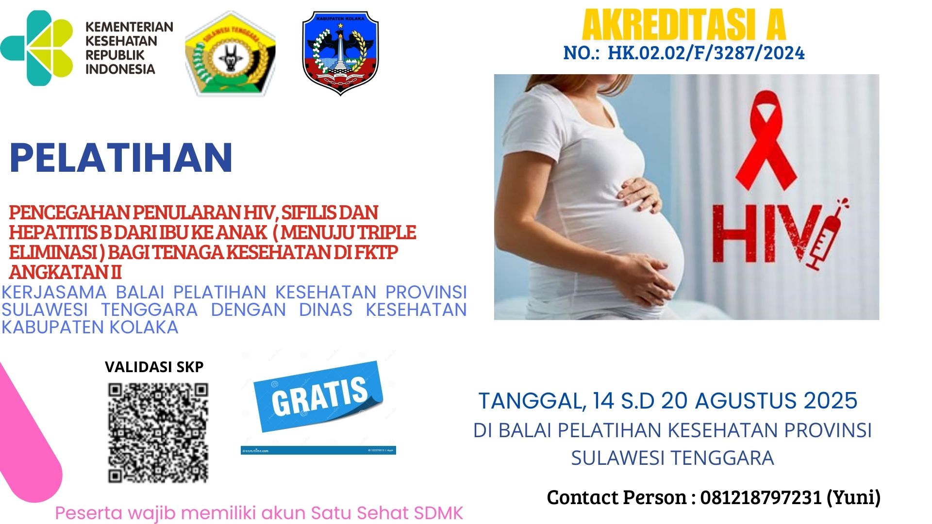 Pelatihan Pencegahan Penularan HIV, Sifilis dan Hepatitis B dari Ibu Ke Anak (Menuju Triple Eliminasi) Angkatan 2