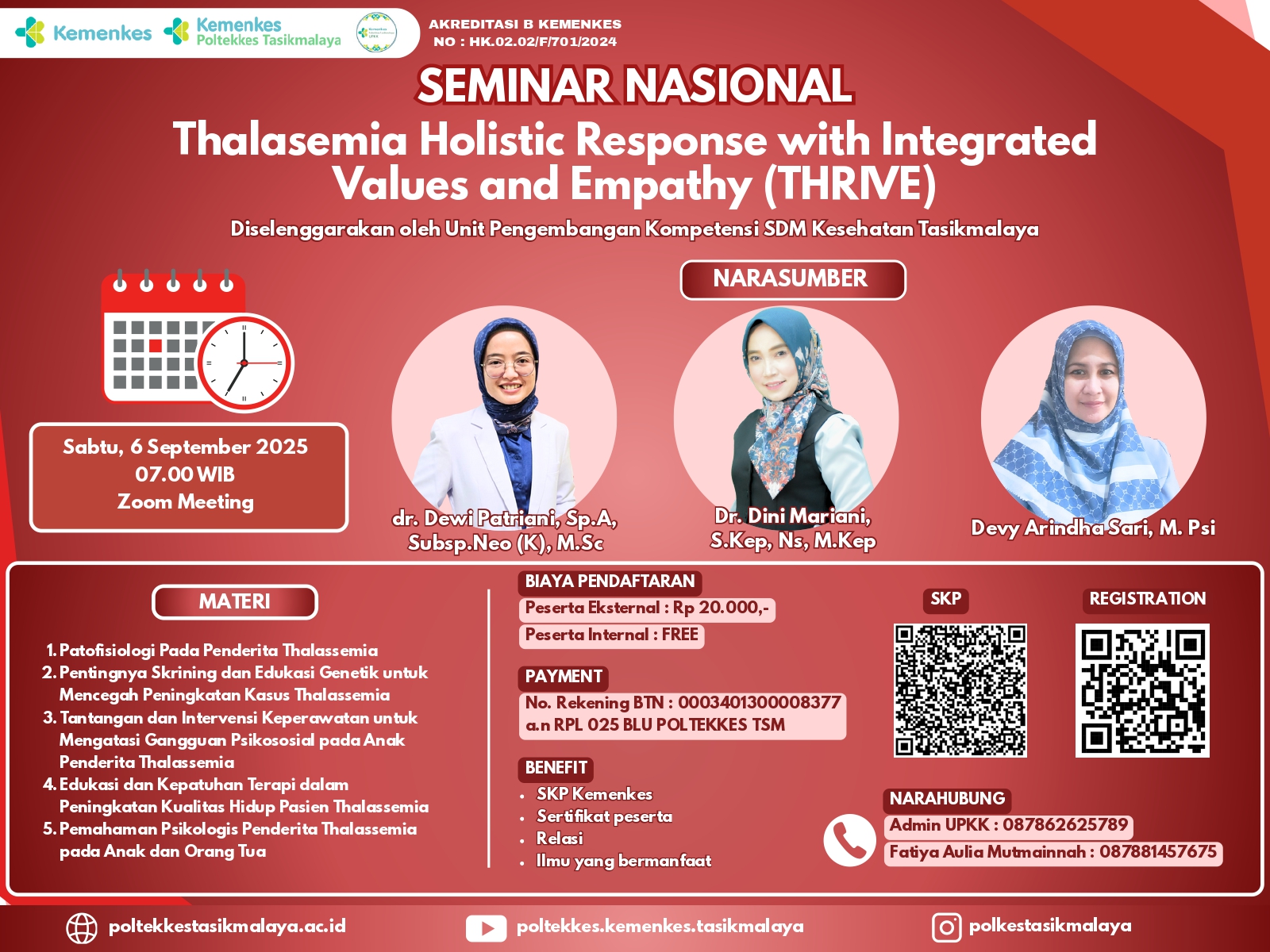Seminar Thalasemia Holistic Response with Integrated Values and Empathy (THRIVE) Angkatan 1