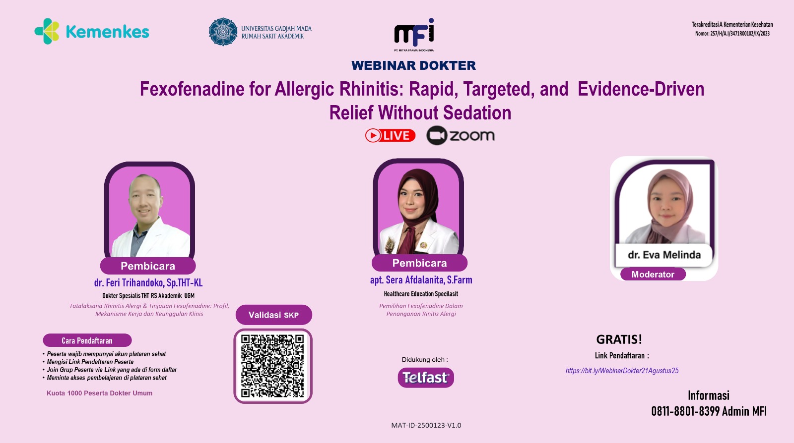 Fexofenadine For Allergic Rhinitis: Rapid, Targeted, And Evidence-Driven Relief Without Sedation Angkatan 1