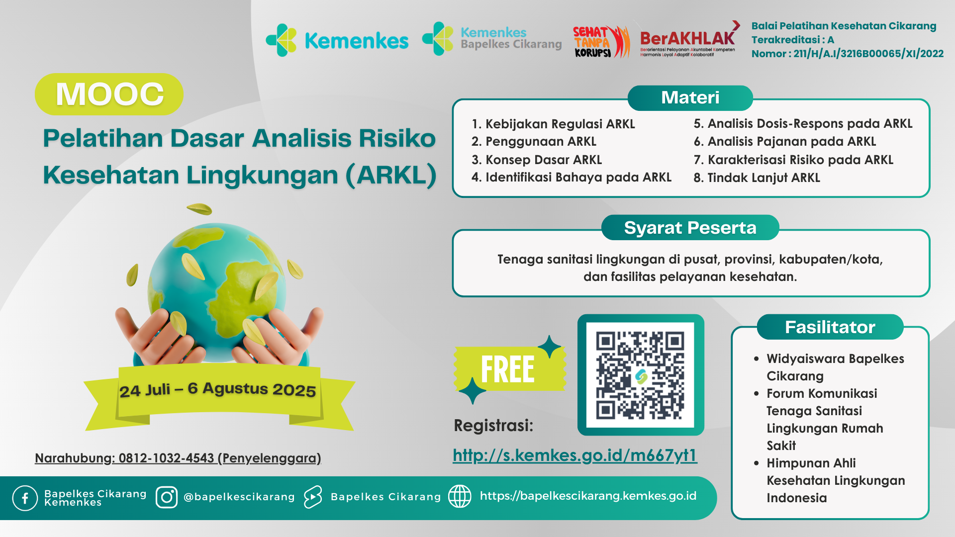 MOOC Pelatihan Dasar Analisis Risiko Kesehatan Lingkungan (ARKL) Angkatan 1