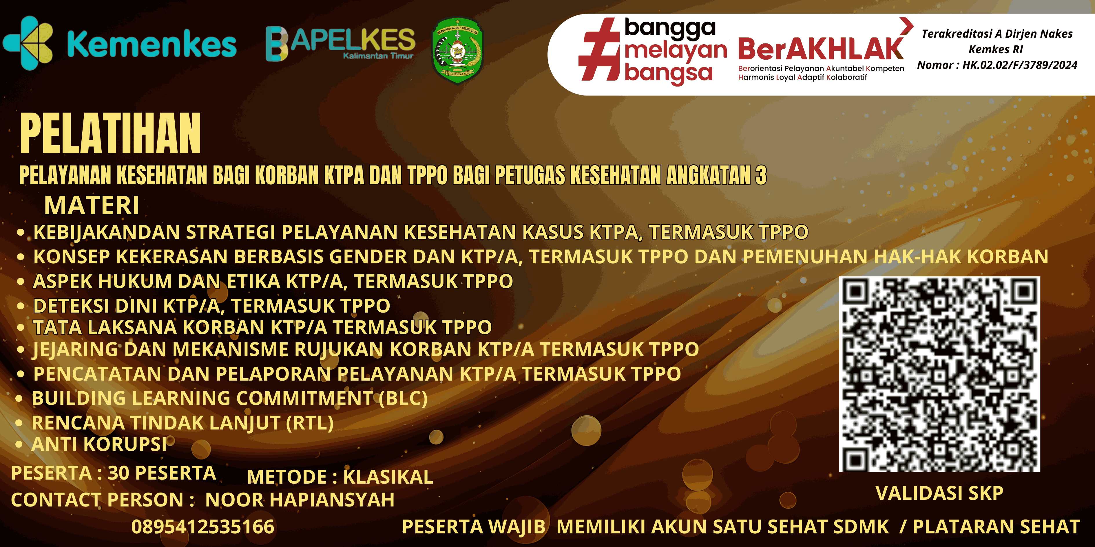 Pelatihan Pelayanan Kesehatan bagi Korban KTPA dan TPPO bagi Petugas Kesehatan Angkatan 3