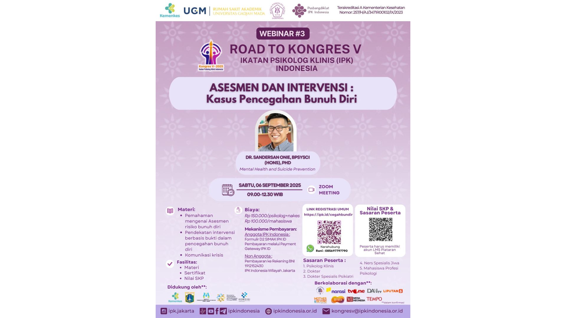 Webinar Asesmen dan Intervensi Pencegahan Bunuh Diri  Angkatan 1