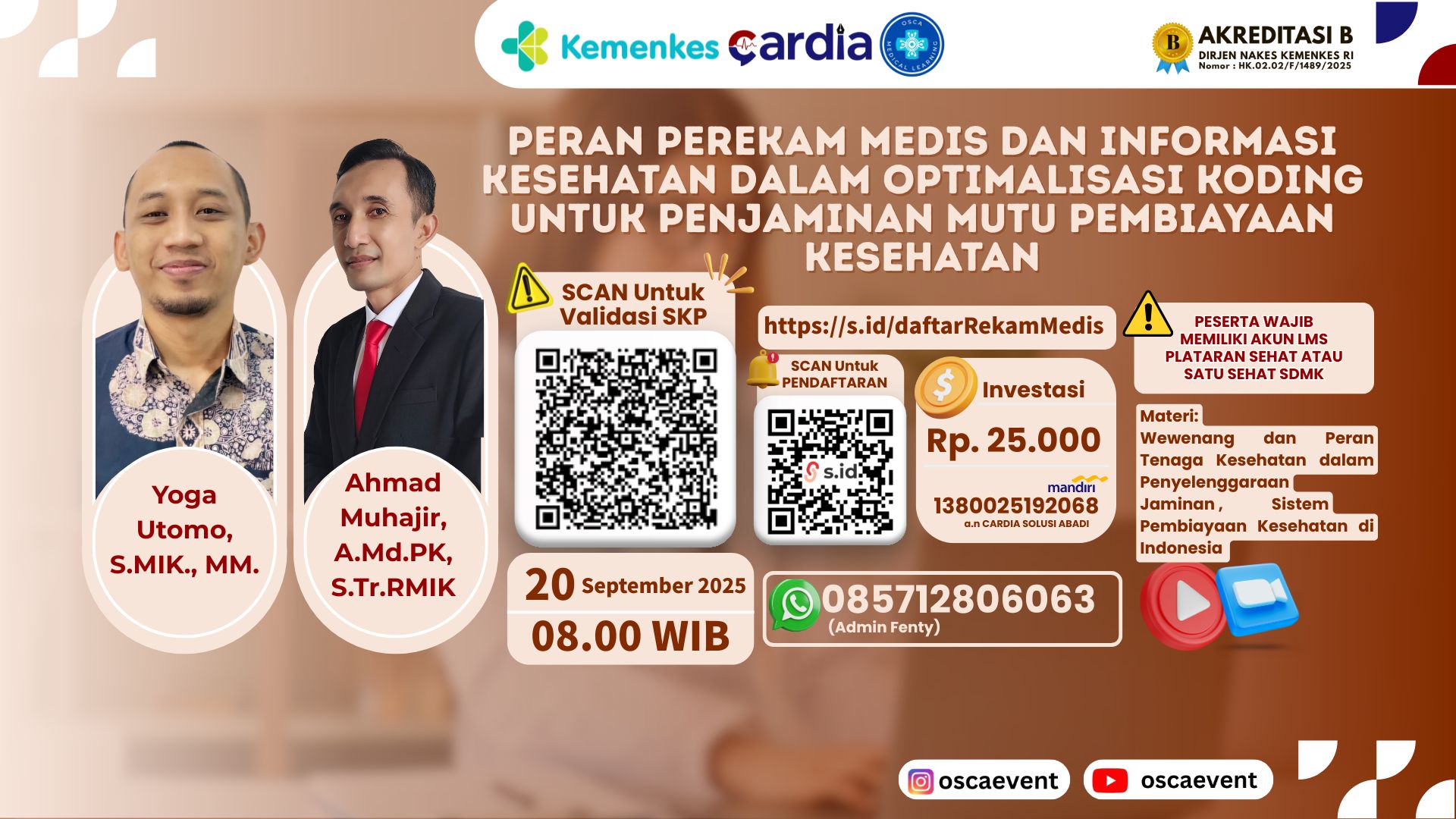 Peran Perekam Medis dan Informasi Kesehatan Dalam Optimalisasi Koding Untuk Penjaminan Mutu Pembiayaan Kesehatan Angkatan 1