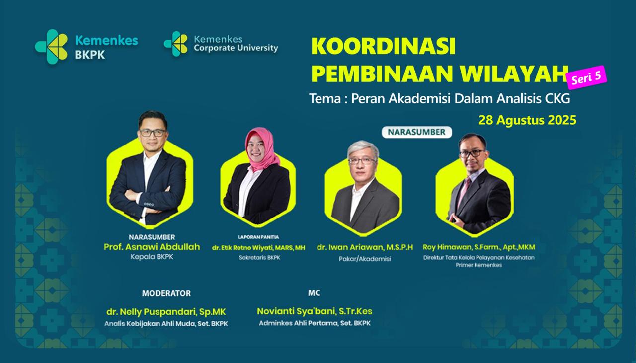 Webinar Koordinasi Pembinaan Wilayah Peran Akademisi Dalam Analisis Cek Kesehatan Gratis (CKG)