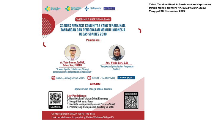 Webinar Scabies Penyakit Komunitas yang Terabaikan, Tantangan dan Pengobatan Menuju Indonesia Bebas Scabies 2030 Angkatan 1