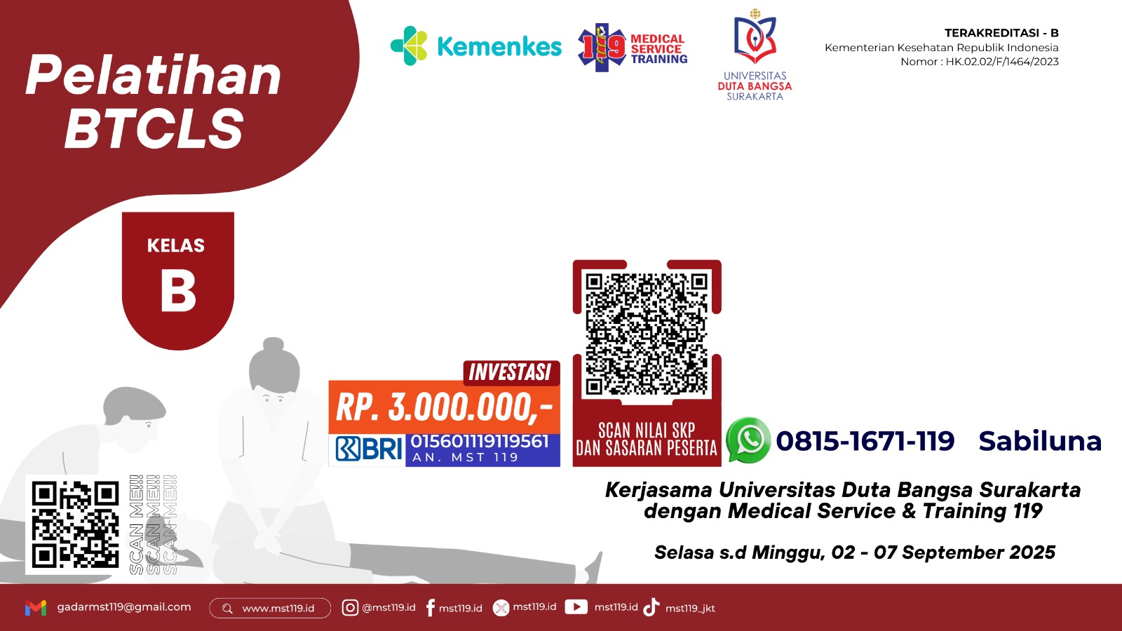 Pelatihan Basic Trauma Cardiac Life Support (BTCLS) Angkatan 90