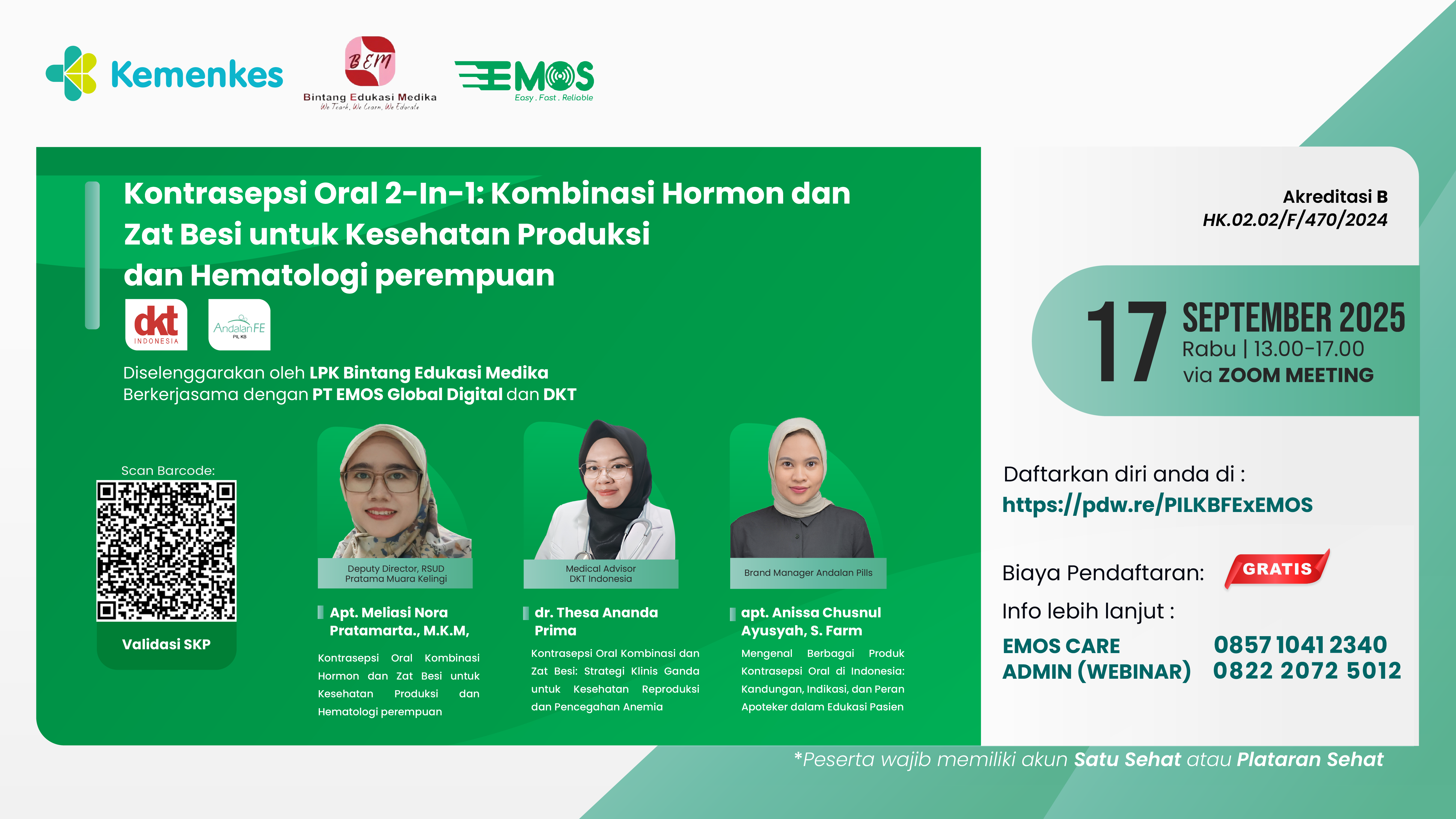 Kontrasepsi Oral 2-In-1: Kombinasi Hormon Dan Zat Besi Untuk Kesehatan Reproduksi Dan Hematologi Perempuan Angkatan 1