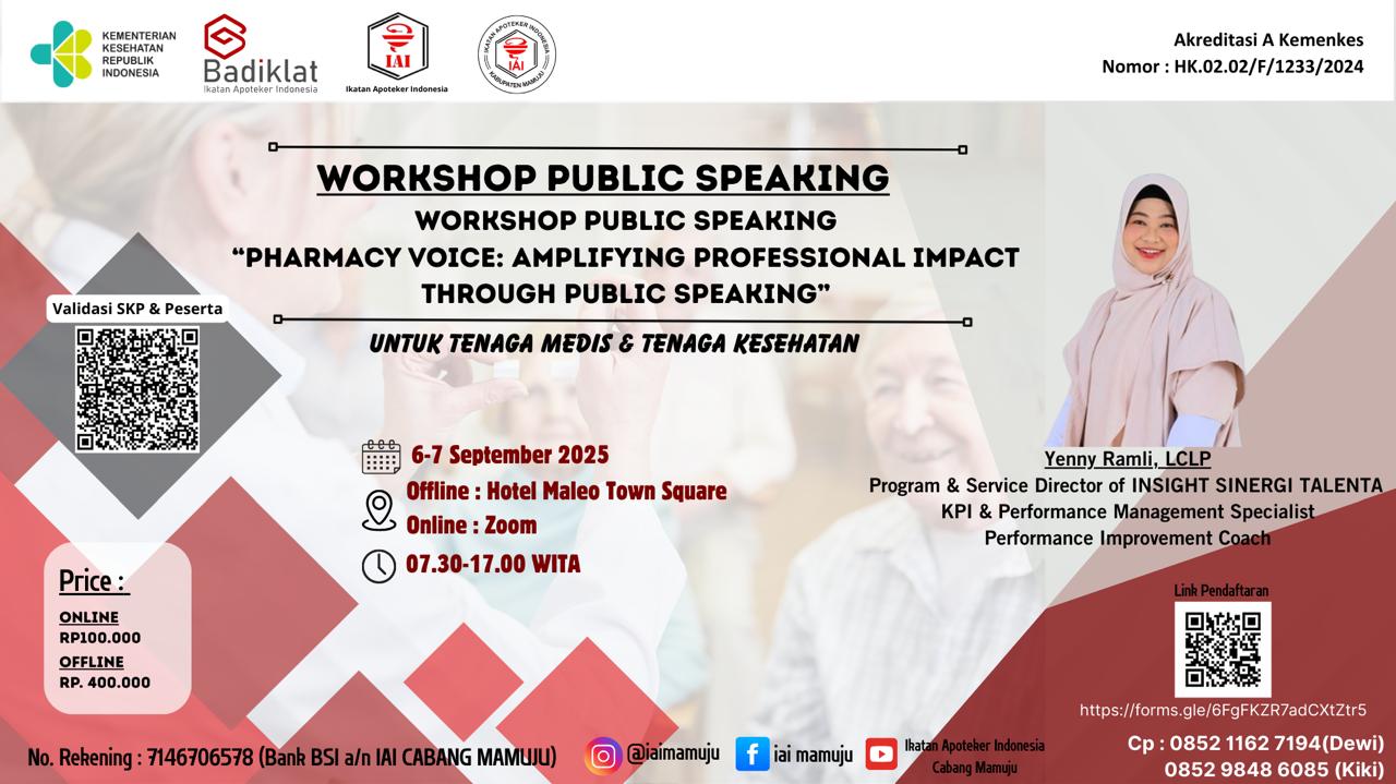Workshop Public Speaking “Pharmacy Voice: Amplifying Professional Impact Through Public Speaking” Angkatan 1