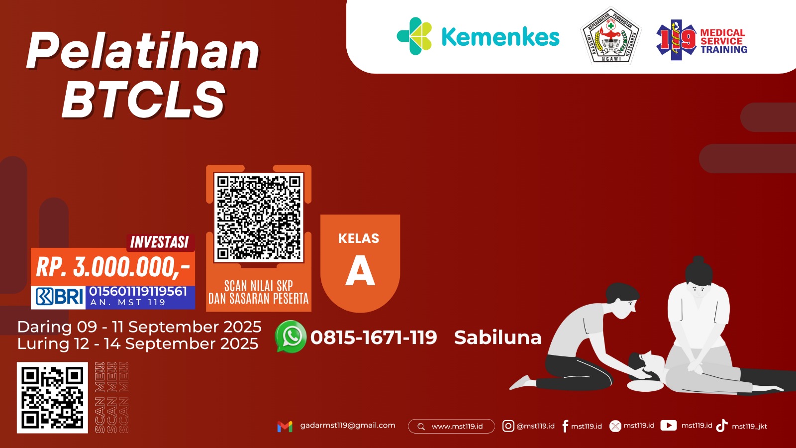 Pelatihan Basic Trauma Cardiac Life Support (BTCLS) Angkatan 91