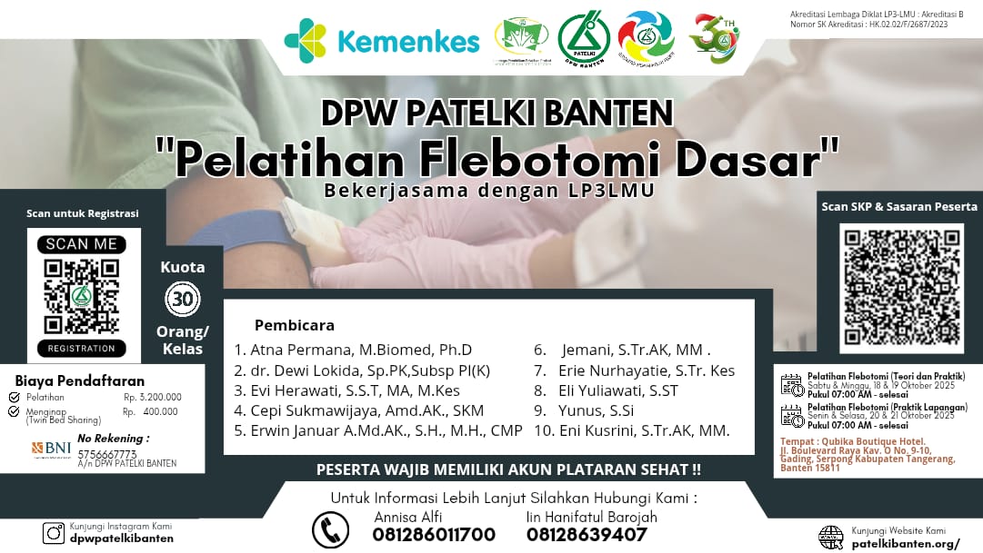 Pelatihan Flebotomi Dasar Angkatan 20