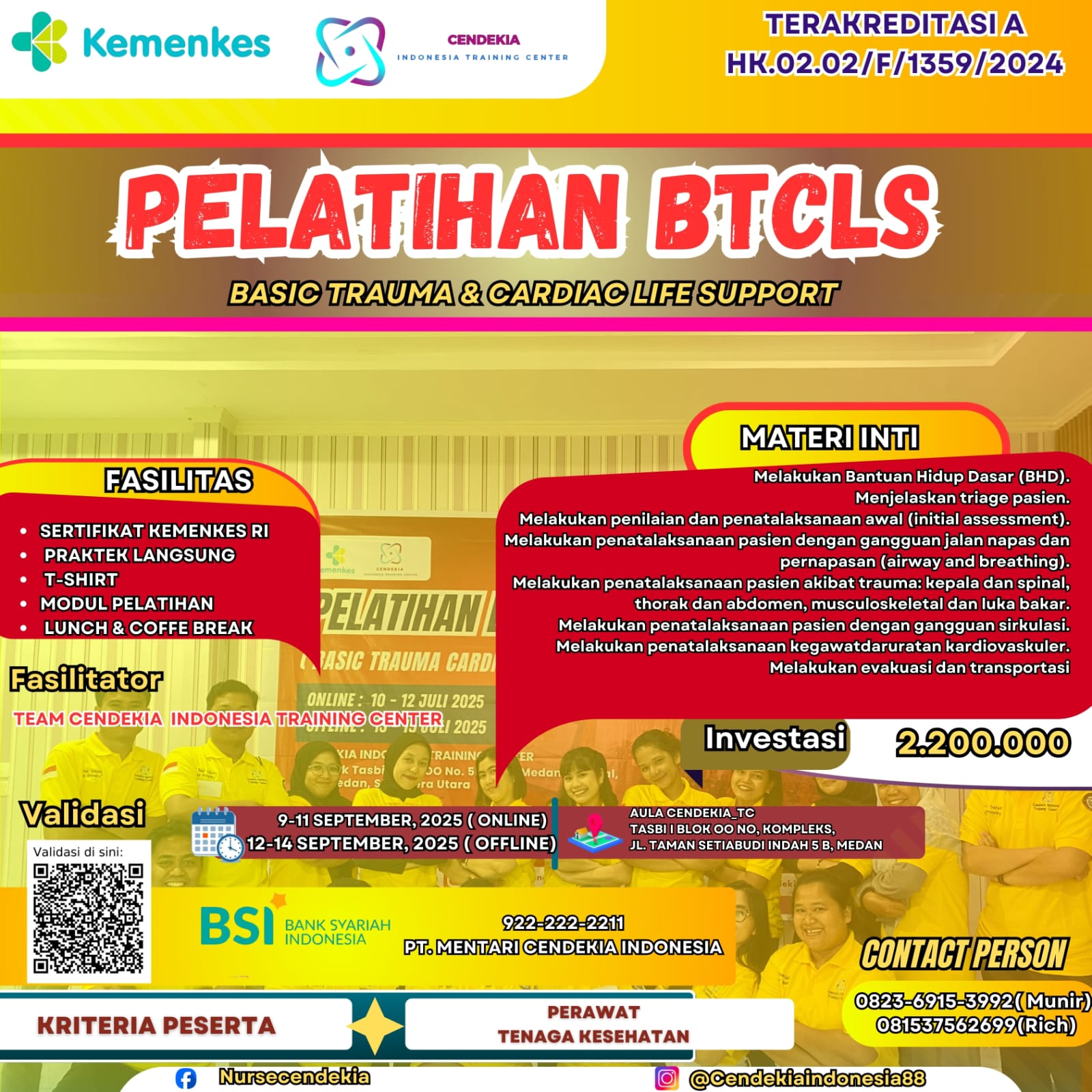 Pelatihan Basic Trauma Cardiac Life Support (BTCLS) Angkatan 17