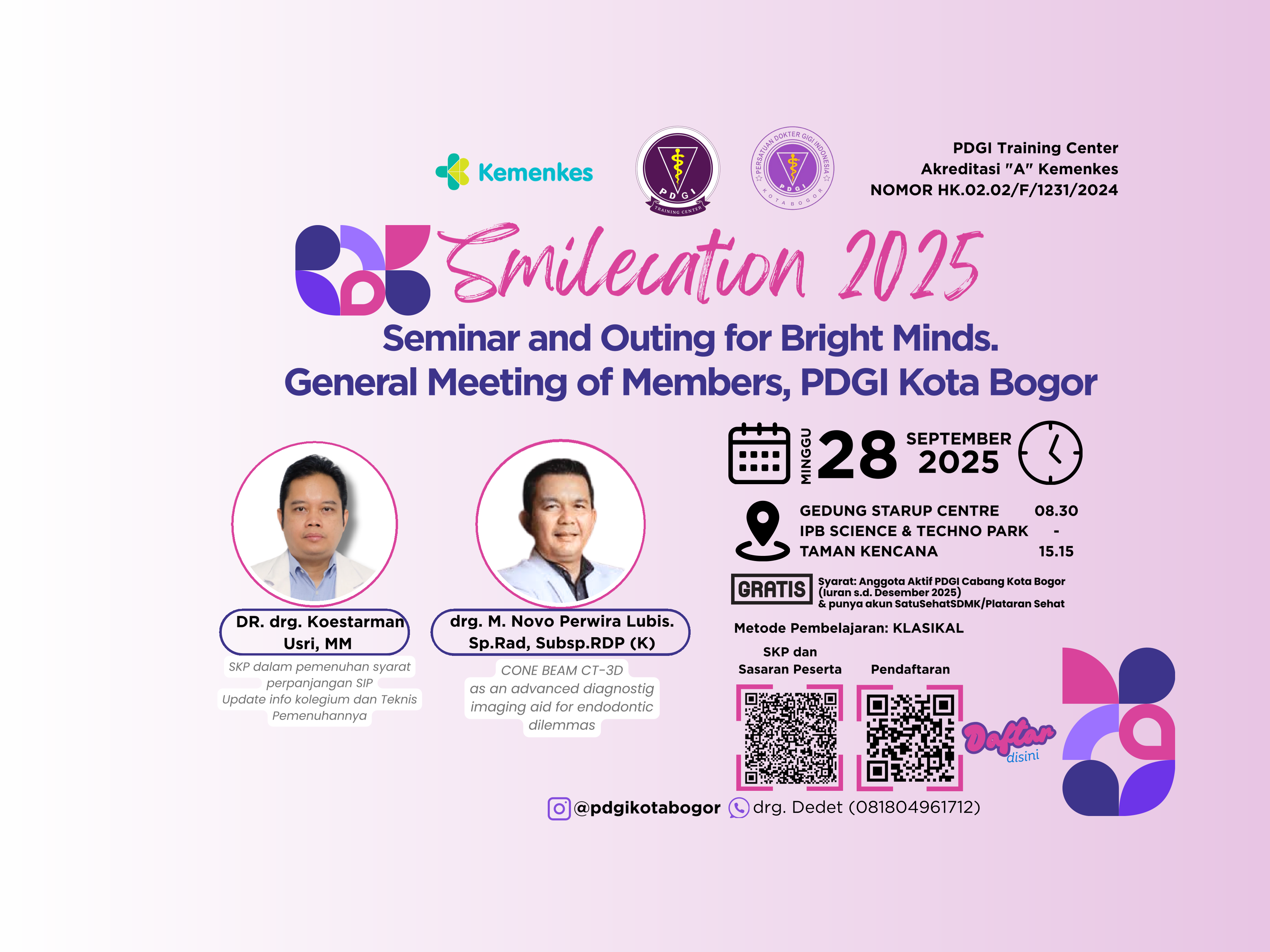 Smilecation 2025: Seminar and Outing for Bright Minds General Meeting of Members, PDGI Kota Bogor Angkatan 1