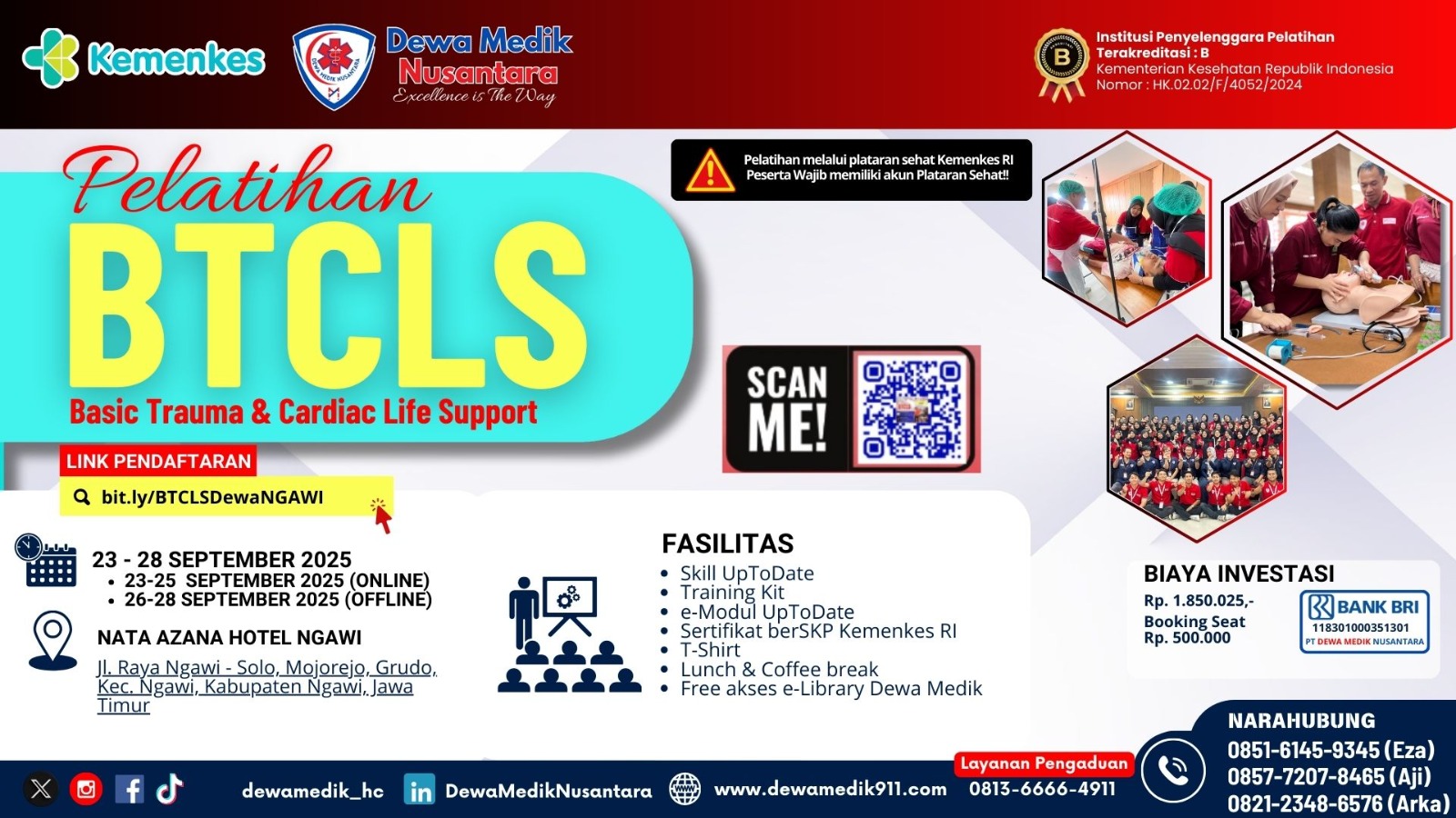 Pelatihan Basic Trauma Cardiac Life Support (BTCLS) Angkatan 60