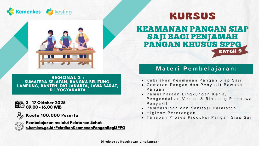 Kursus Keamanan Pangan Siap Saji bagi Penjamah Pangan Khusus SPPG Angkatan 9